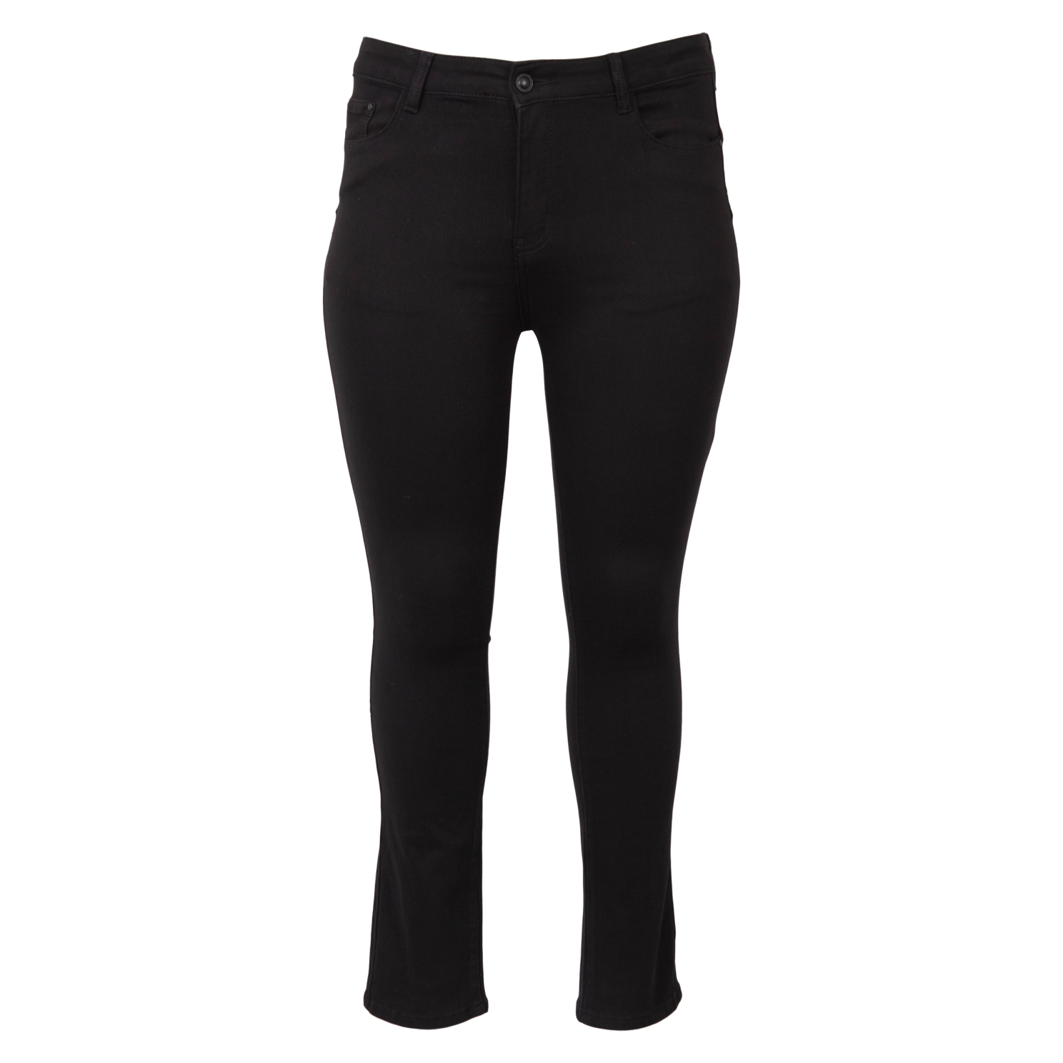Plus Size Jeans til Dame – Sorte Bukser med Bæltestropper