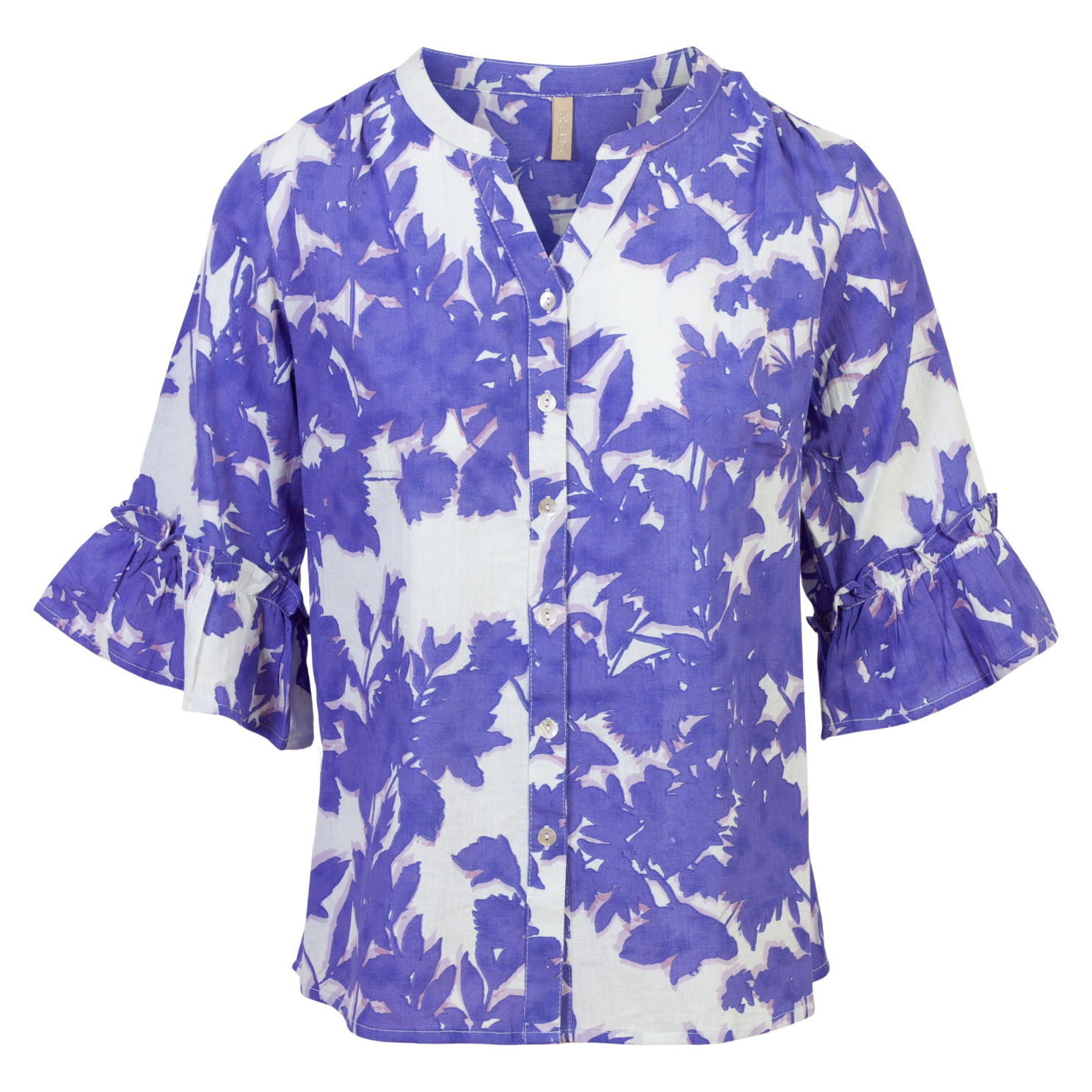 Cassiopeia Plus Size Skjorte – Lilla Motiver til Kvinder