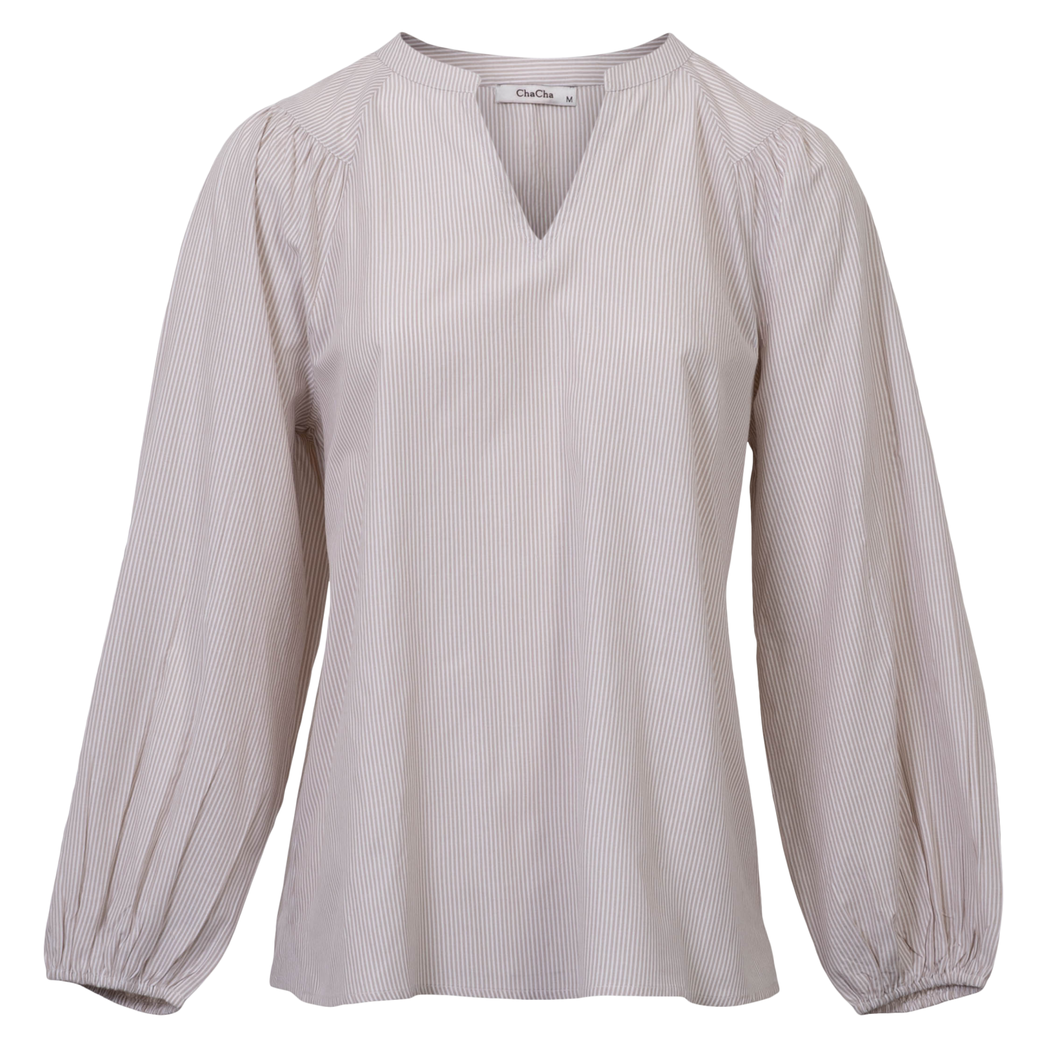 Chacha Dame Bluse Beige   i Store Plus Size Størrelser