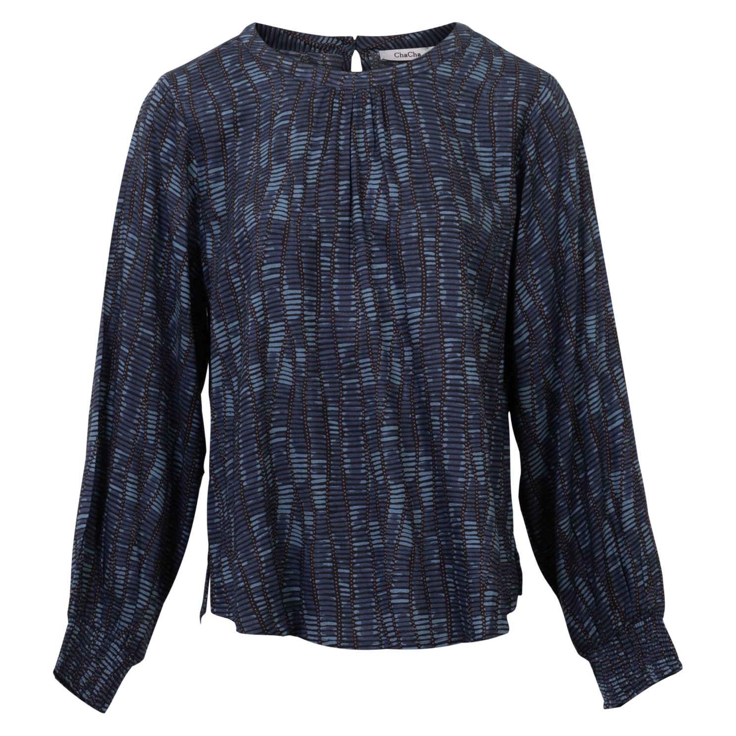 Chacha Bluse til Dame – Navy Plus Size – Begrænset Tilbud!