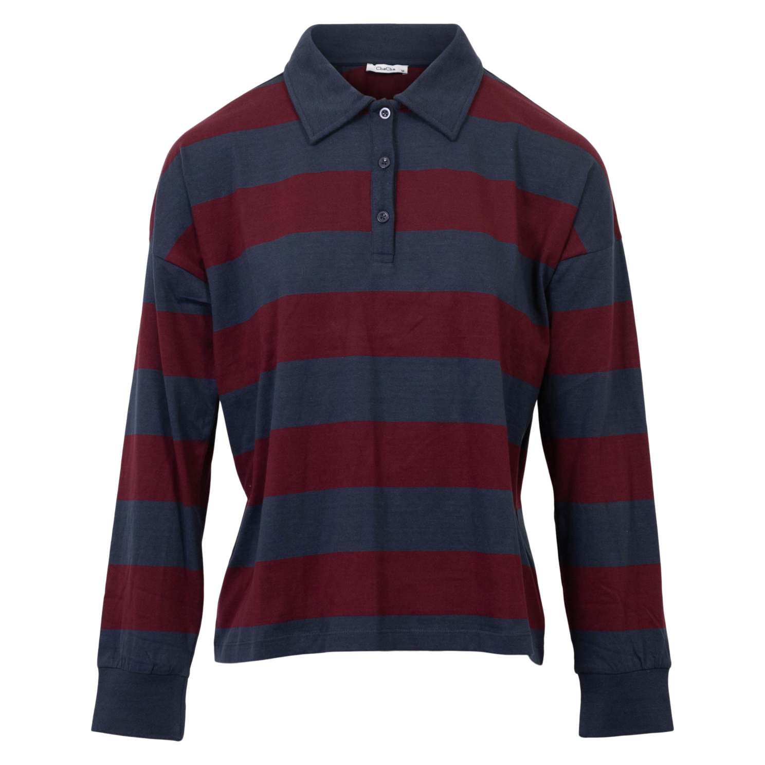 Elegant Plus Size Bluse i Navy Bordeaux – Fantastisk Tilbud!