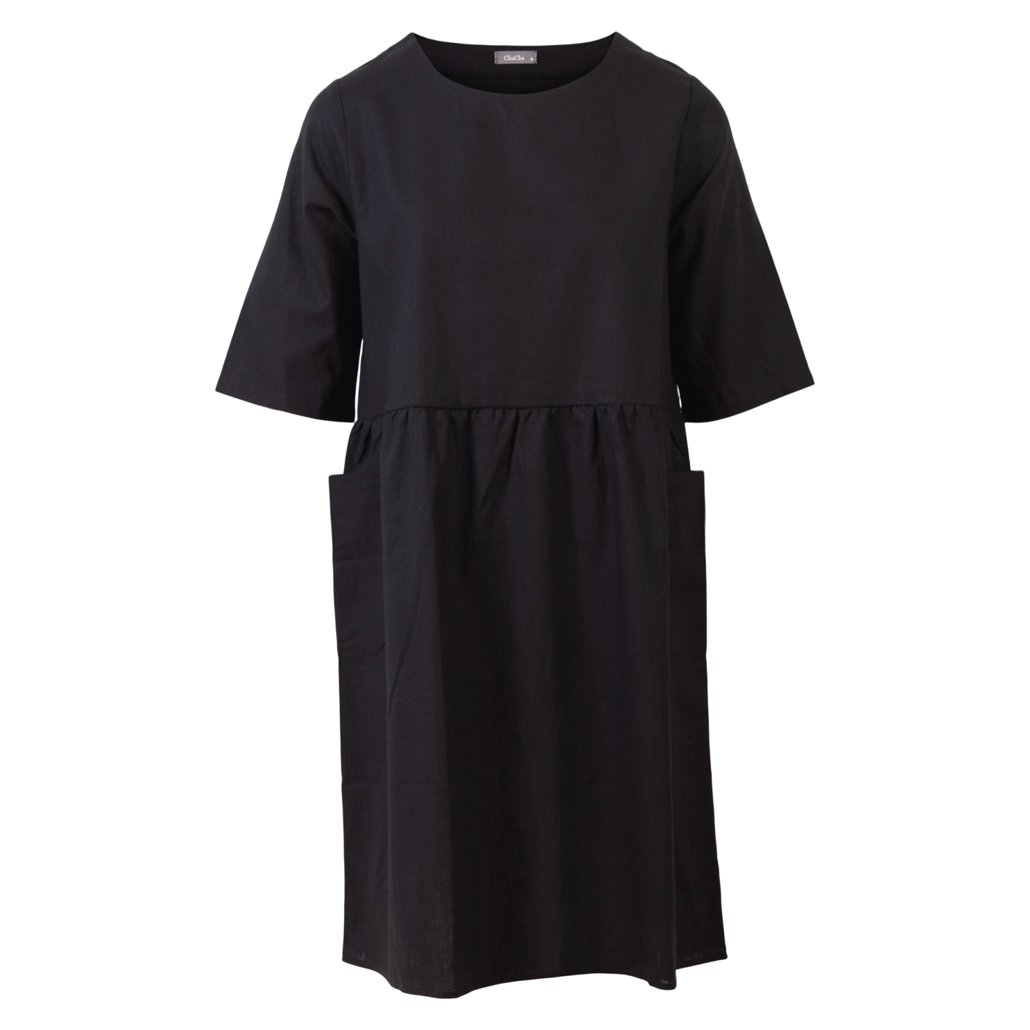 Chacha Plus Size Kjole – Elegant Sort til Fest og Hverdag