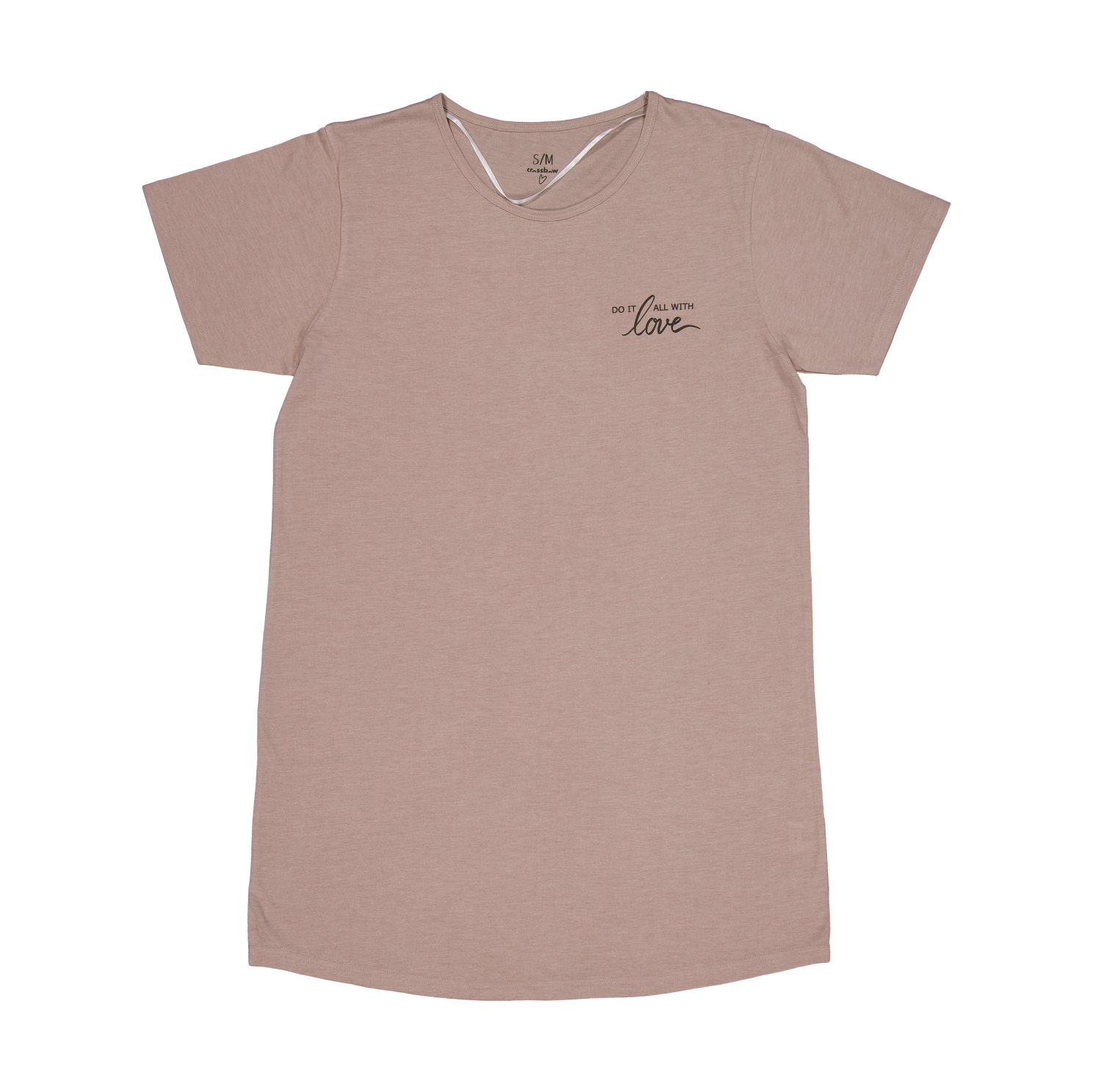 Crossbow Dame Natkjole Beige Love    i Store Plus Size Størrelser