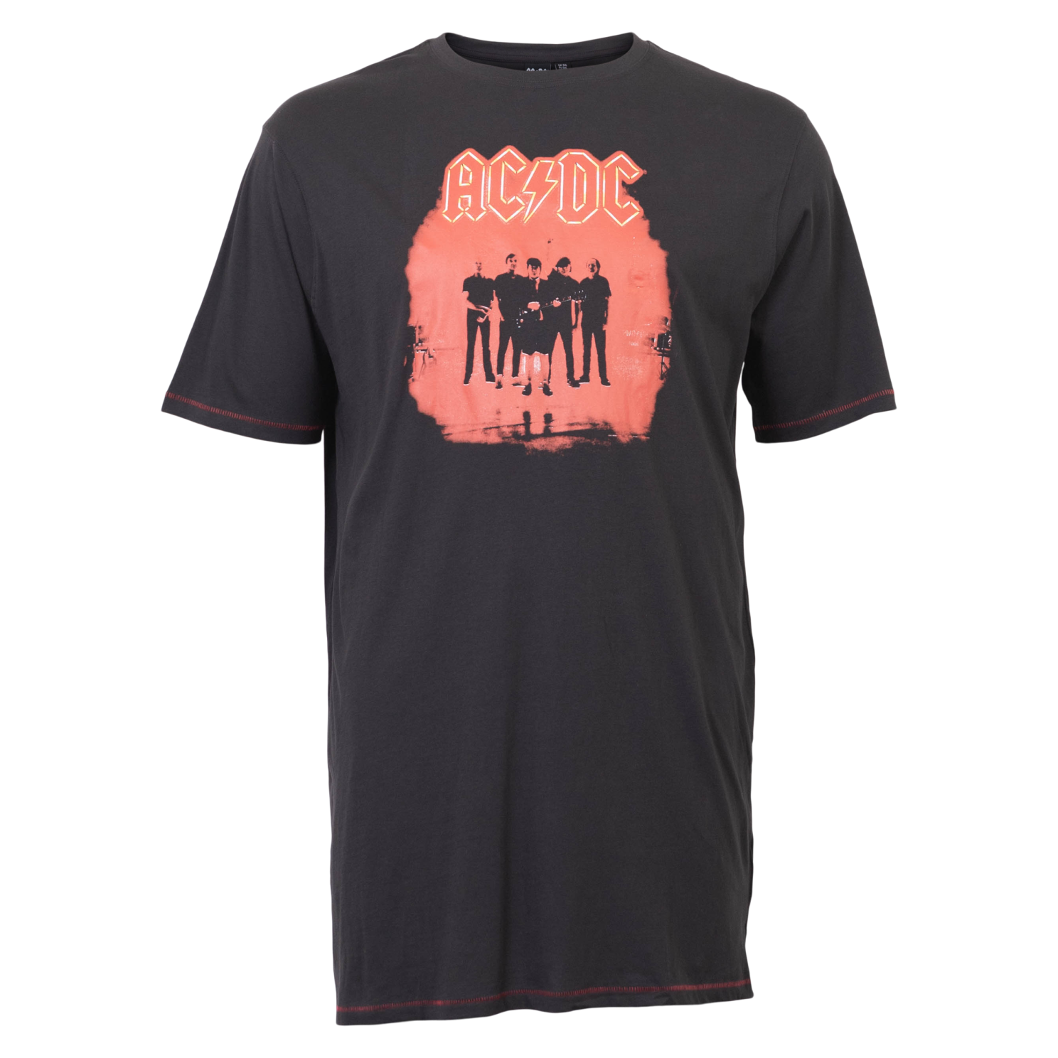 AC/DC T-shirt til mænd - Vasket sort rockstil D5555