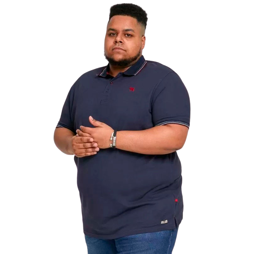 D5555 Benjamin Herre Polo i Navy – Plus Size Tilbud!