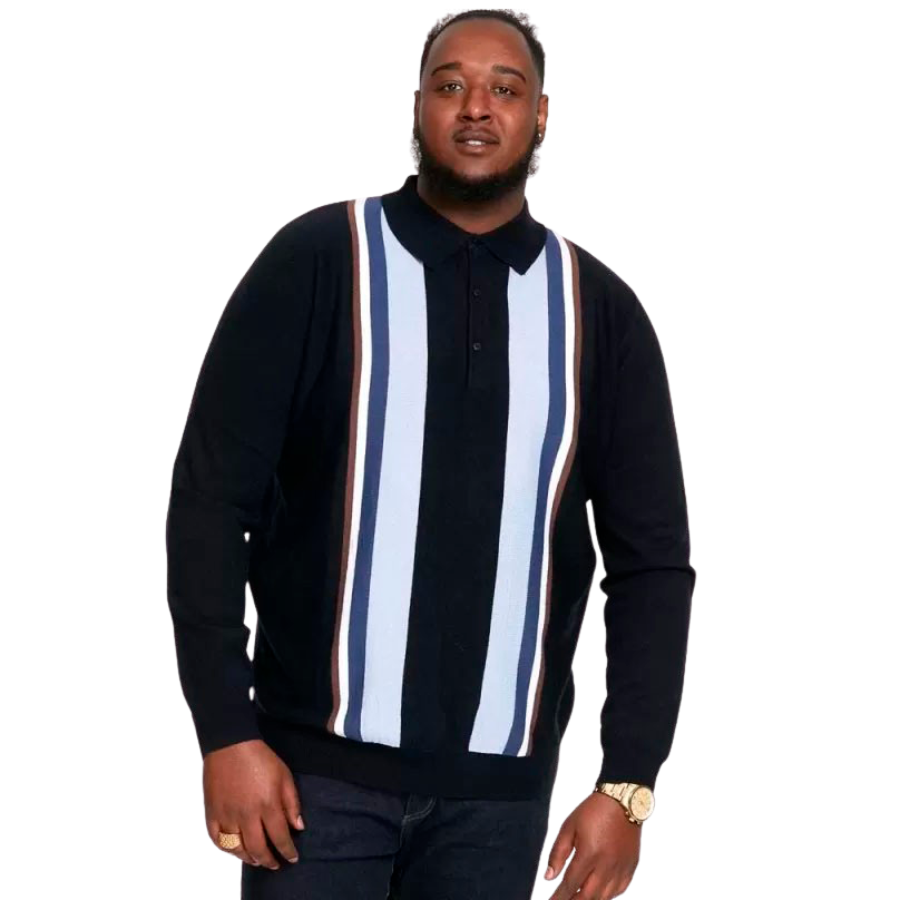 D5555 Darley Herre Polo i Navy – Plus Size Tilbud!
