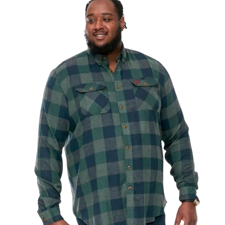 D5555 Garfield Plus Size Herreskjorte – Navy Grøn Tern
