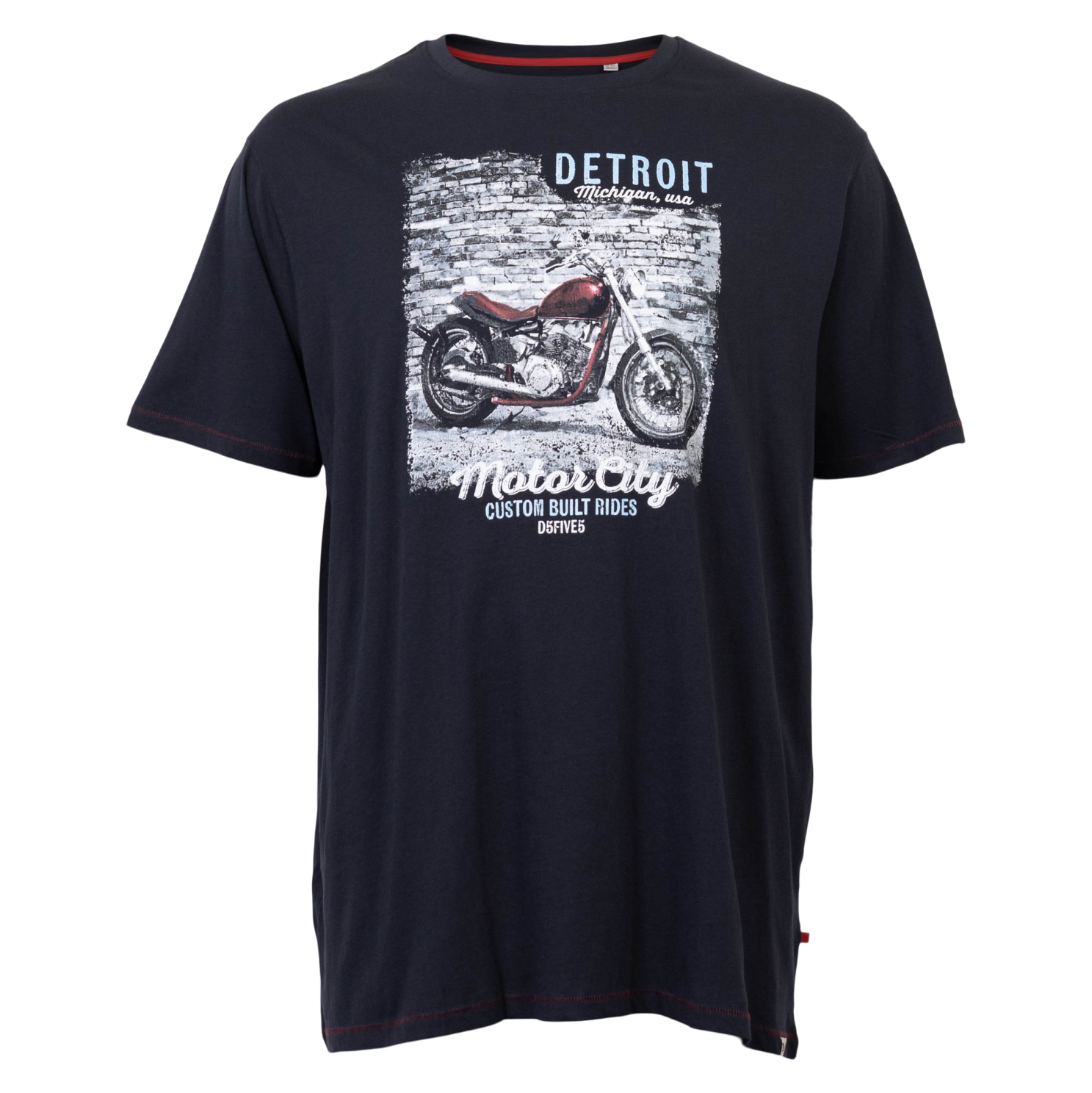 D5555 Navy T-shirt til mænd – Plus Size Tilbud!
