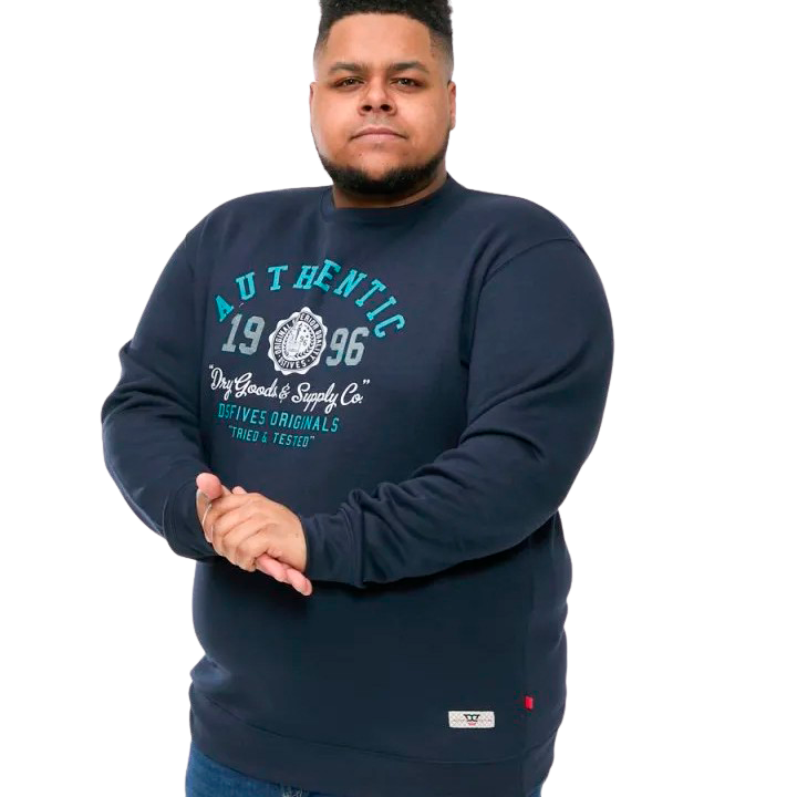 D5555 Keyworth Herre Sweatshirt - Navy Udsalg Plus Size