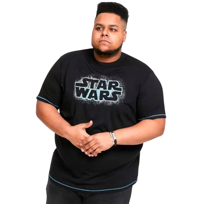 D5555 Star Wars T-shirt til mænd – Plus Size, Sort tilbud