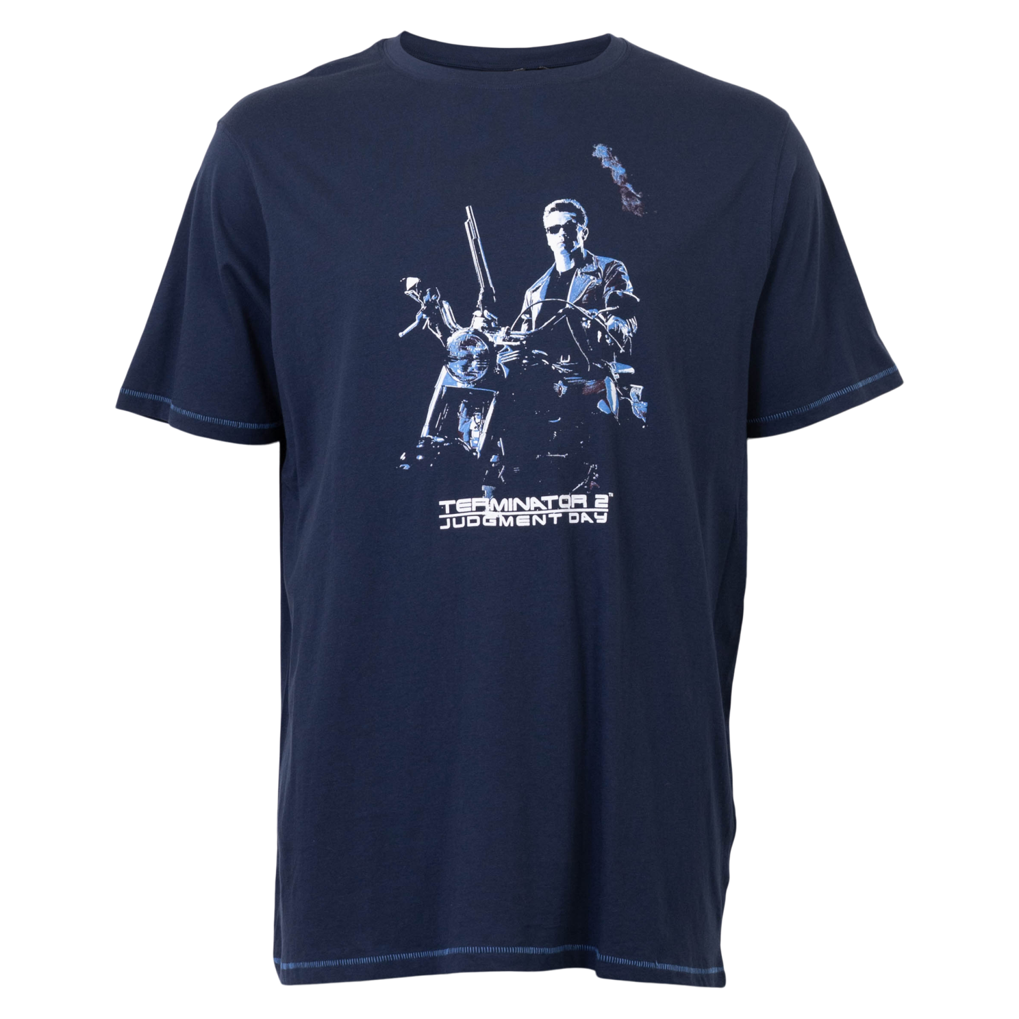 D5555 Terminator Herre T-shirt – Mørkeblå Tilbud!