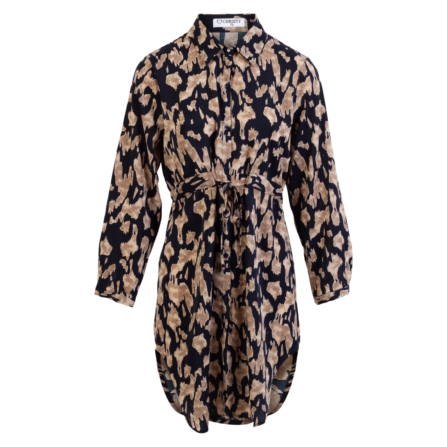 Beige Plus Size Kjole med Knapper – Uundgåelig Stil!