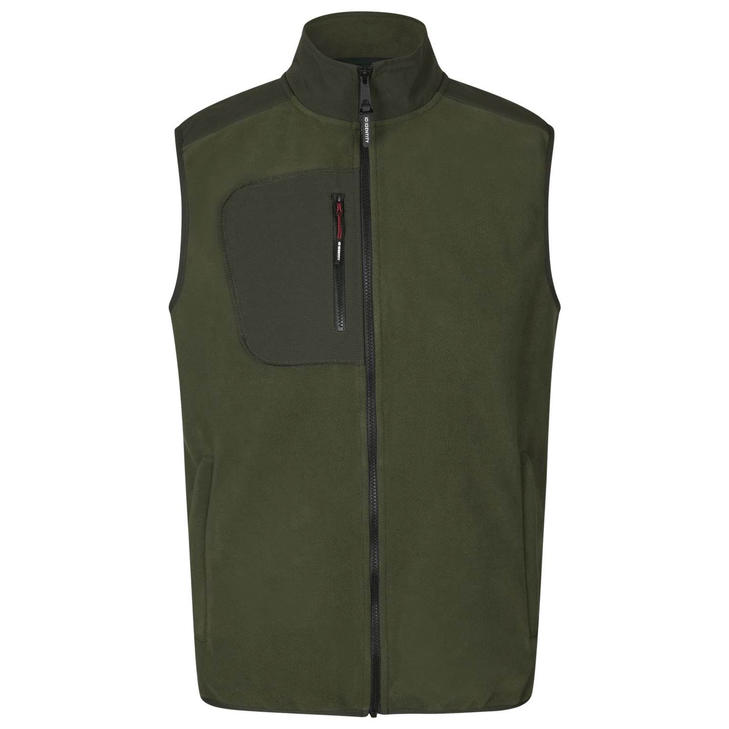 Bondet Fleece Vest til Herre i Oliven – Plus Size Tilbud