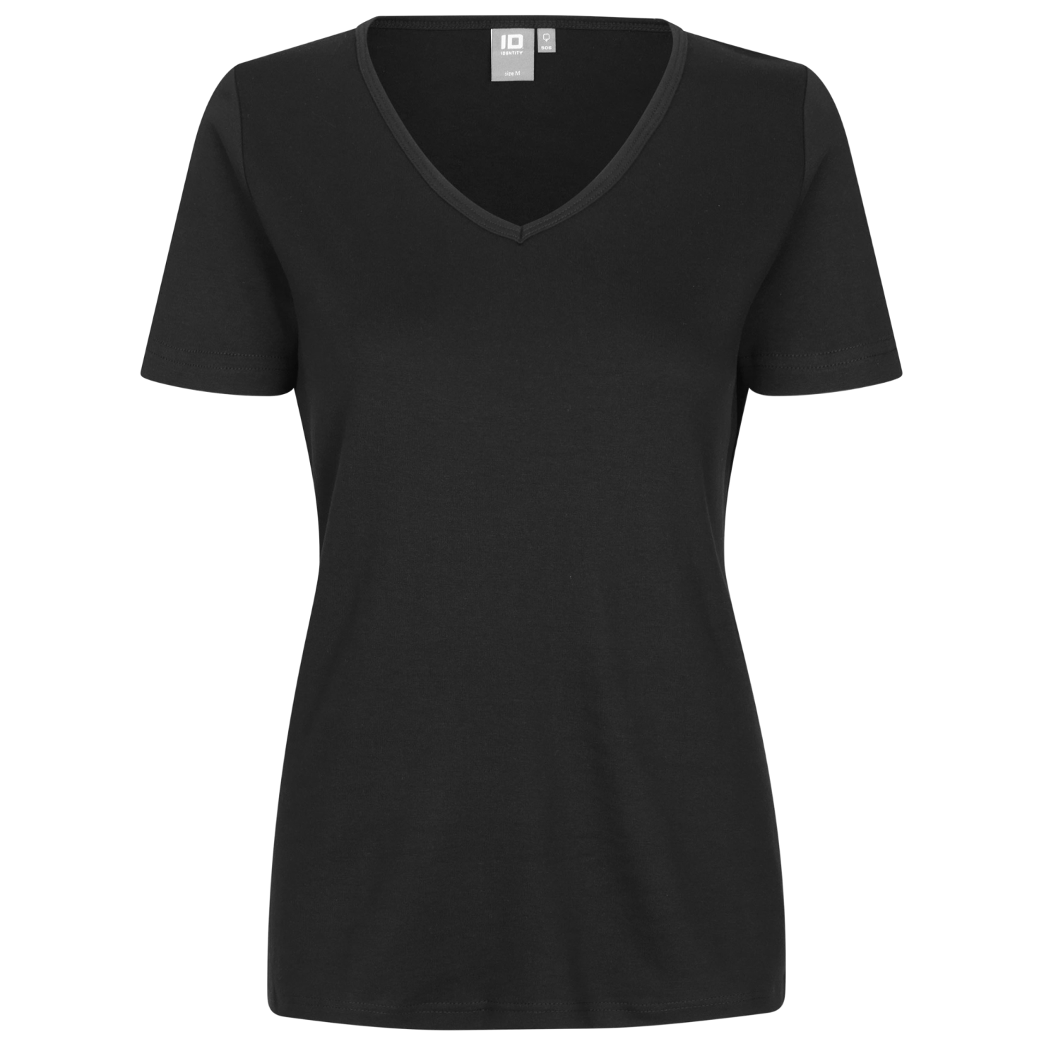 ID Interlock Dame T-shirt – Sort – Plus Size Tilbud!
