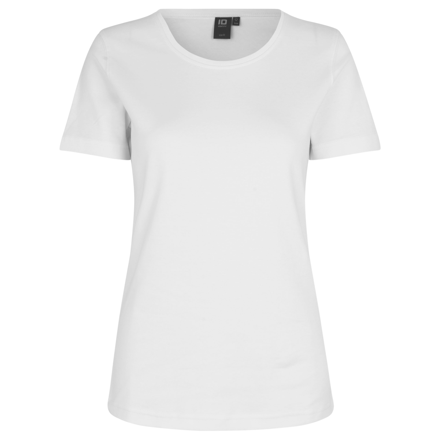 ID Interlock Dame T-shirt – Hvid Plus Size Tilbud!