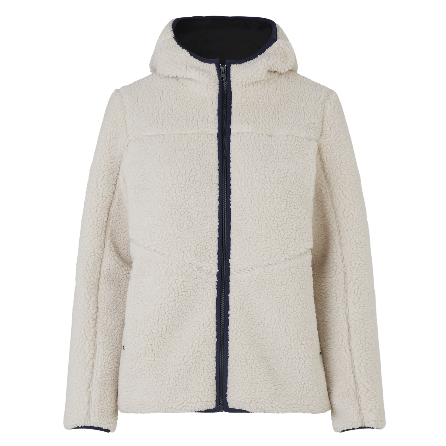 Blød Fleecejakke til Dame i Off White – Plus Size Tilbud