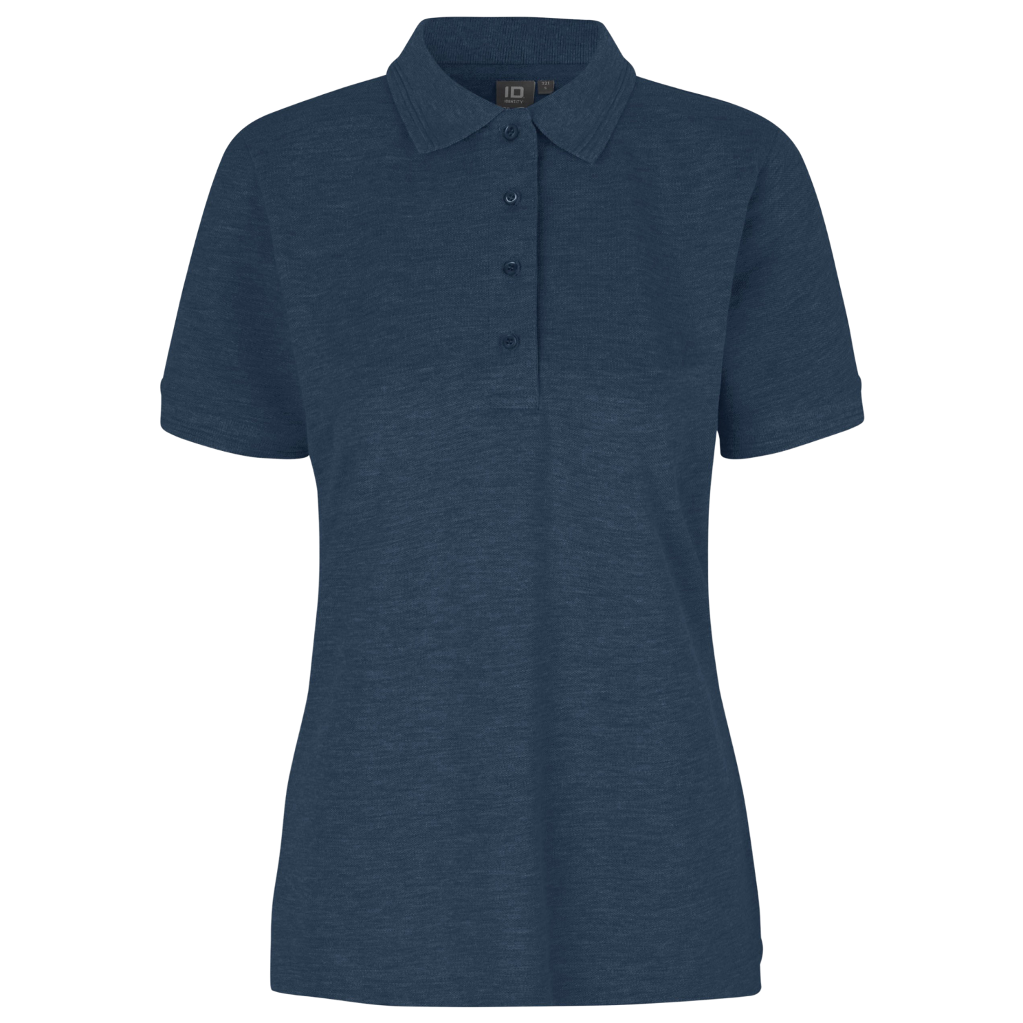 ID Pro Wear Dame Polo - Blå Melange Plus Size Tilbud