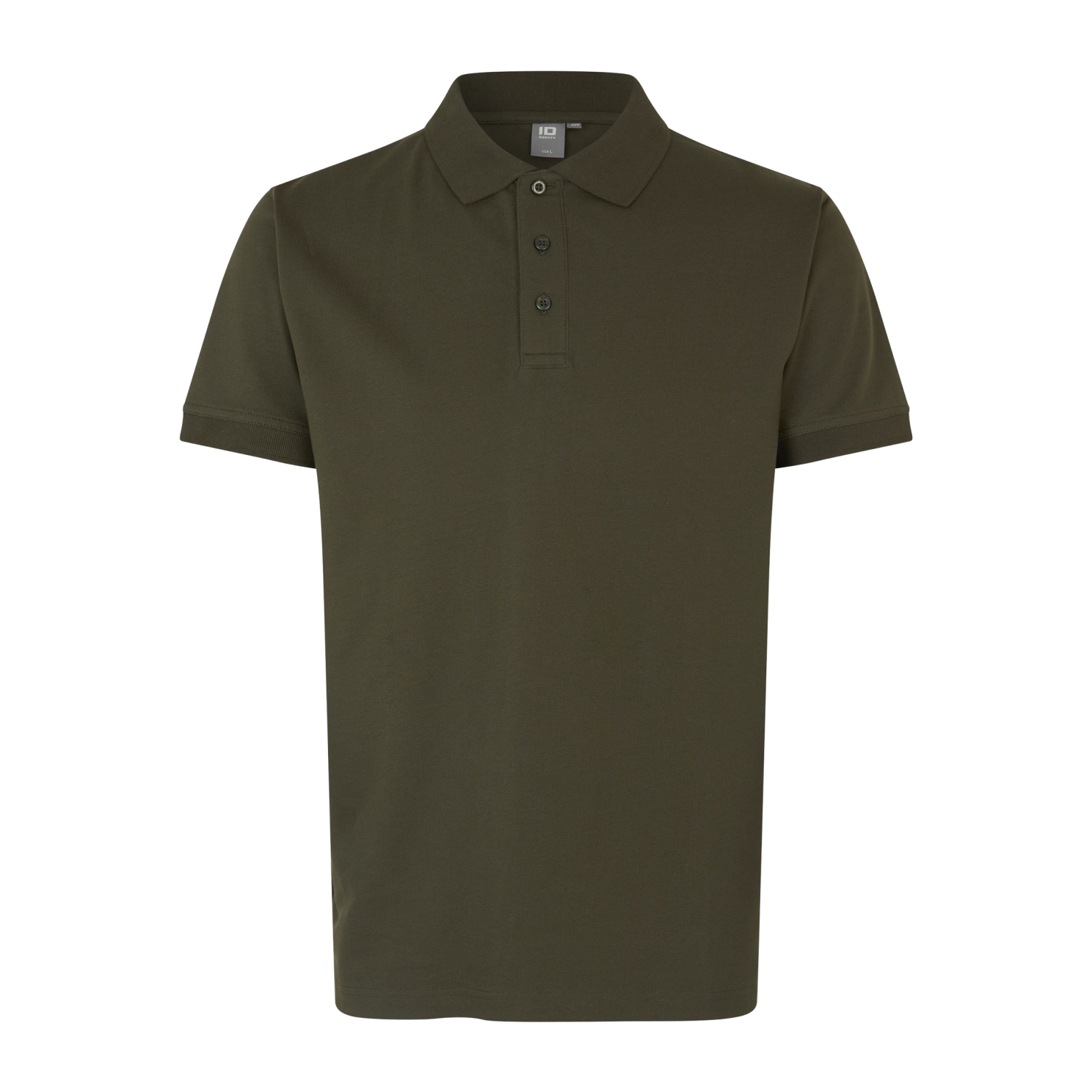 Klassisk Oliven Stretch Polo til Mænd - Plus Size Tilbud