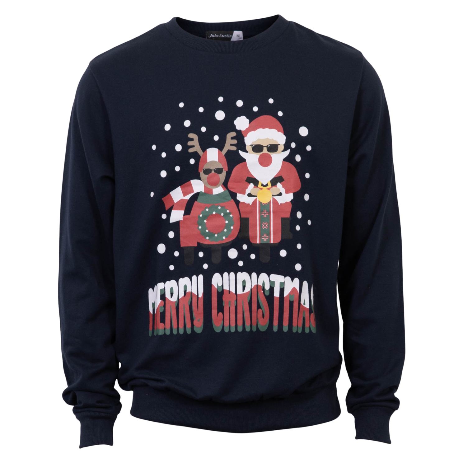 Jule Unisex Sweatshirt Navy Julemand   i Store Plus Size Størrelser