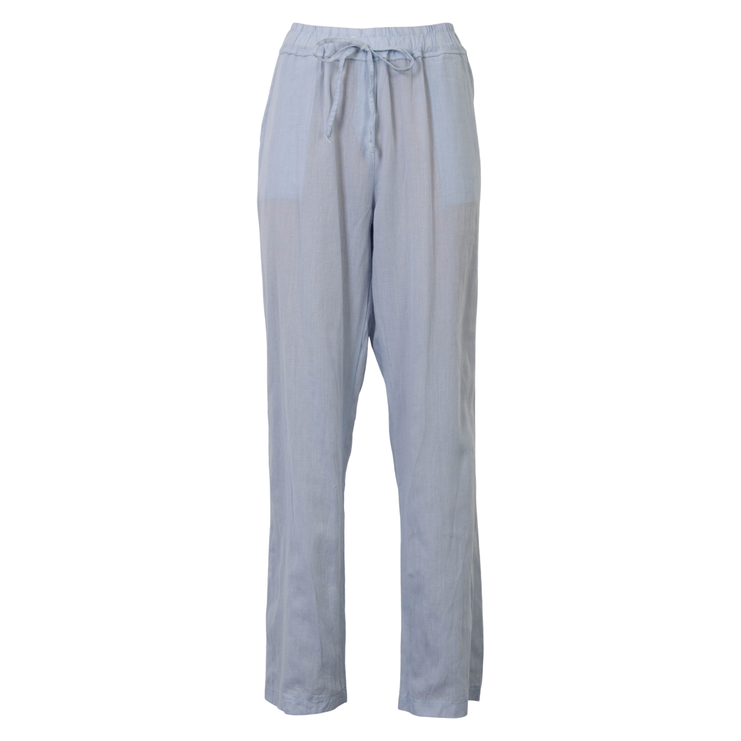 Himmelblå Plus Size Hørmix Bukser – Komfortabel Elegance