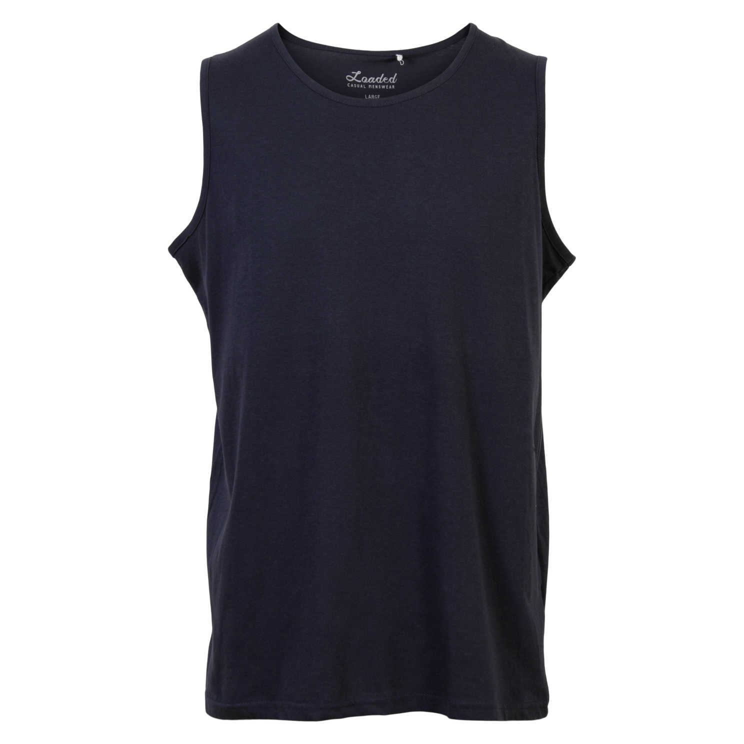 Loaded Belfast Herre Tanktop – Navy Plus Size Tilbud!