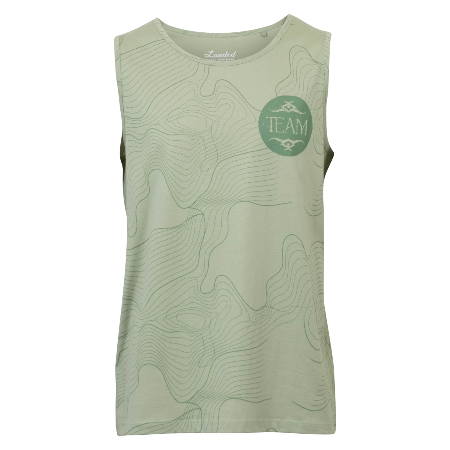 Loaded Herre Tanktop P8 Aop Green    i Store Plus Size Størrelser