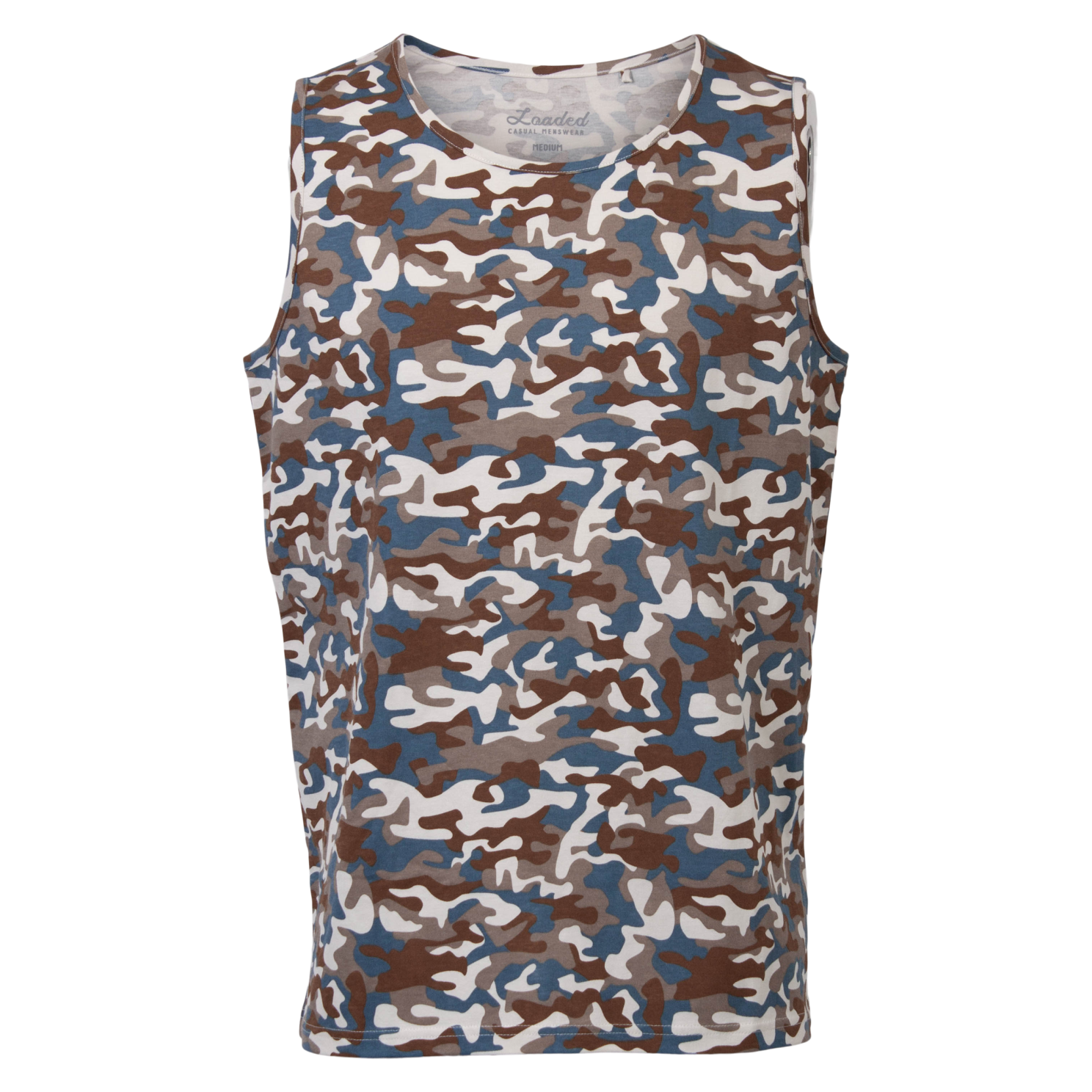 Loaded Mass Herre Tanktop – Blå Camouflage til Træning