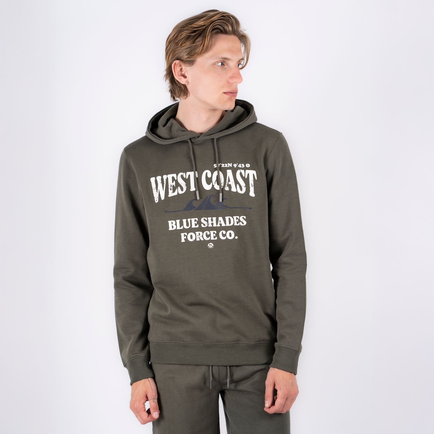 Marcus Colin Plus Size Hættetrøje – Beetle Green Tilbud!