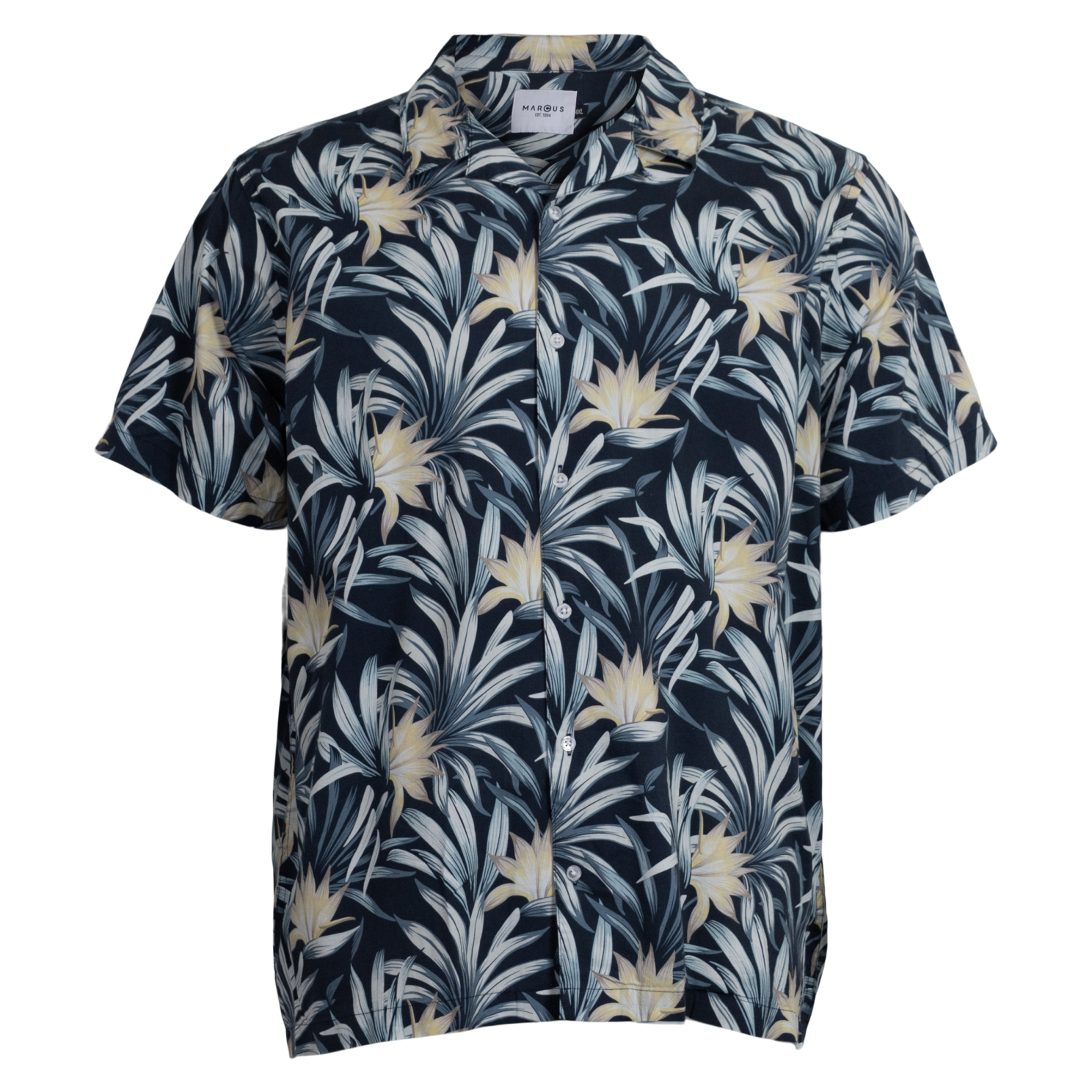 Marcus Herre Kortærmet Skjorte Dark Sapphire    i Store Plus Size Størrelser
