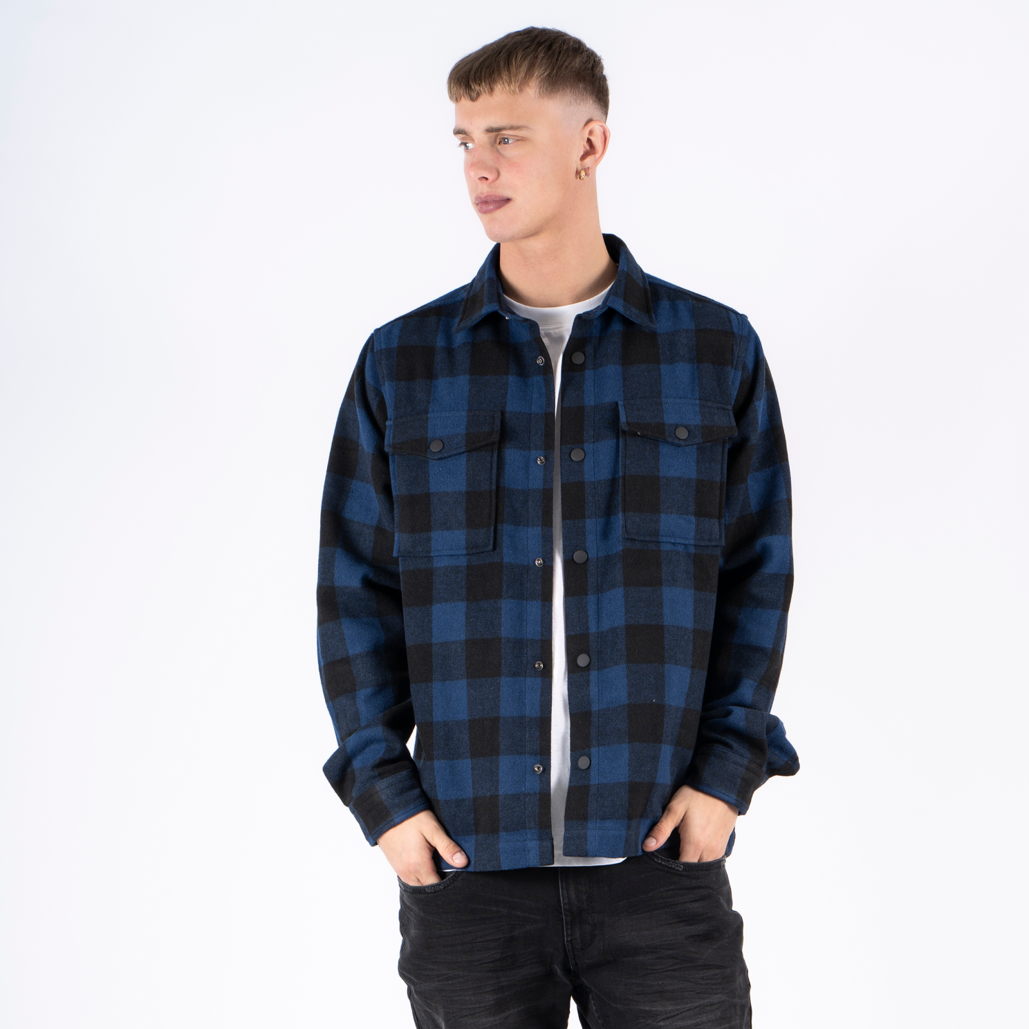 Marcus Jai Plus Size Herre Overshirt i Indigo Mood