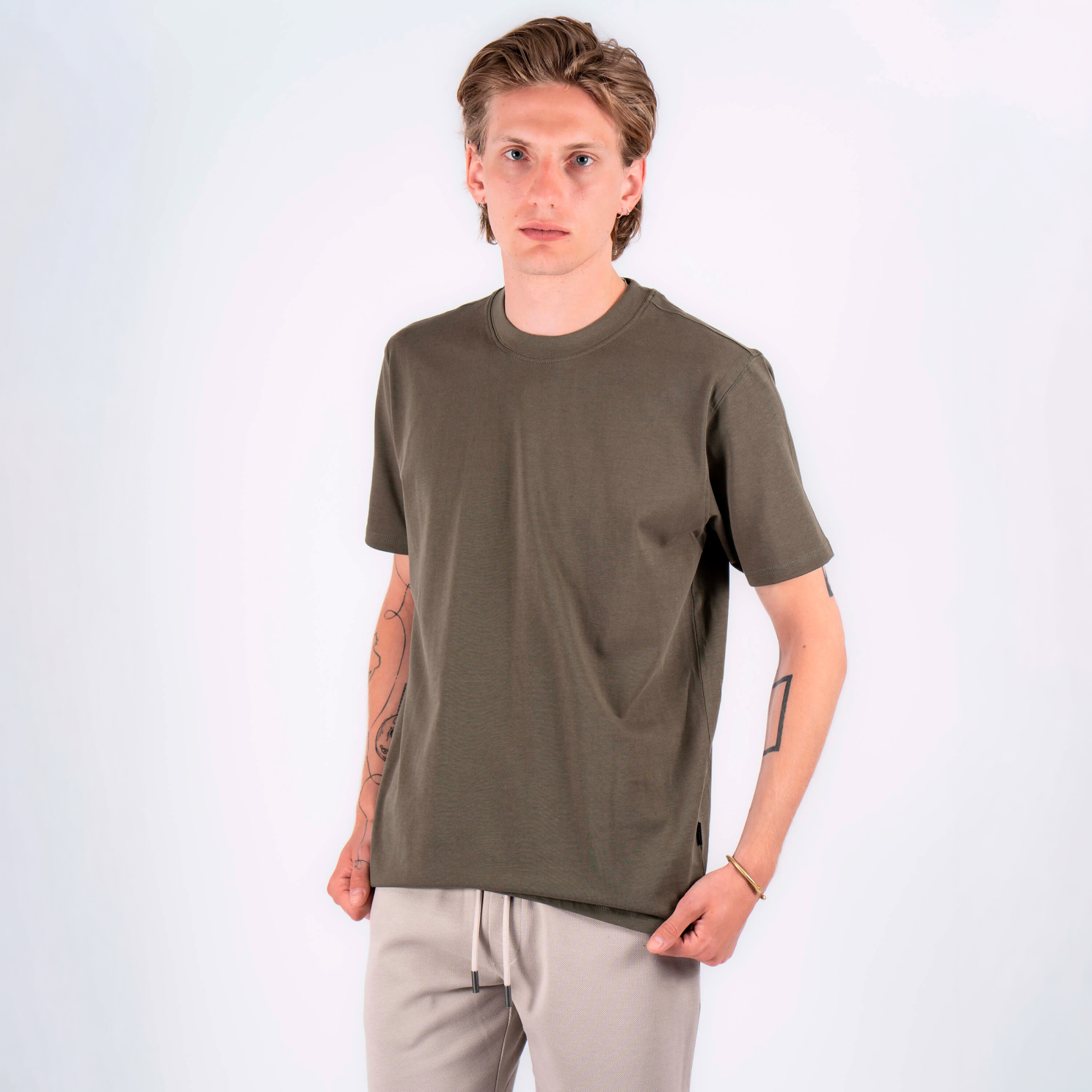 Marcus Josh Herre  -shirt Beetle Green    i Store Plus Size Størrelser