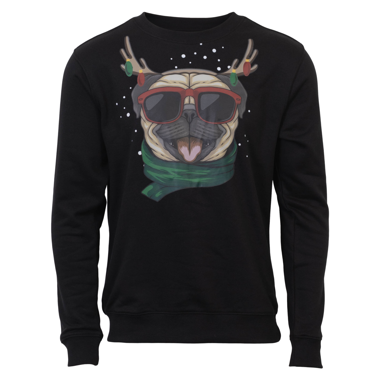 Festlig Plus Size Jule Sweatshirt til Mænd - Sort Design