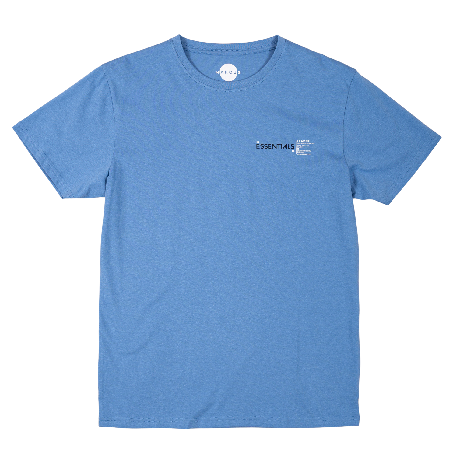 Marcus Reyes Herre T-shirt – Sommerblå Plus Size Tilbud