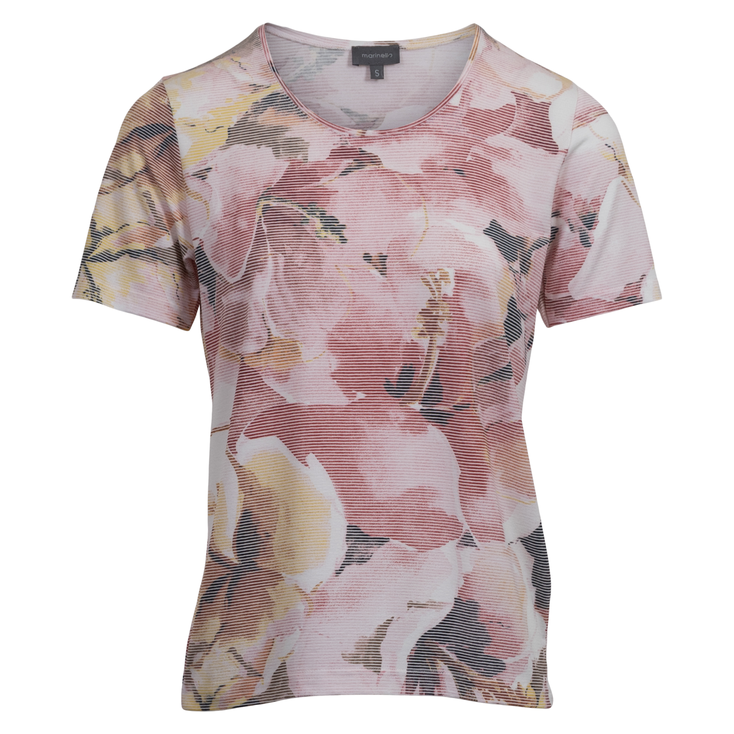 Marinello Dame  -shirt Red Combi   i Store Plus Size Størrelser