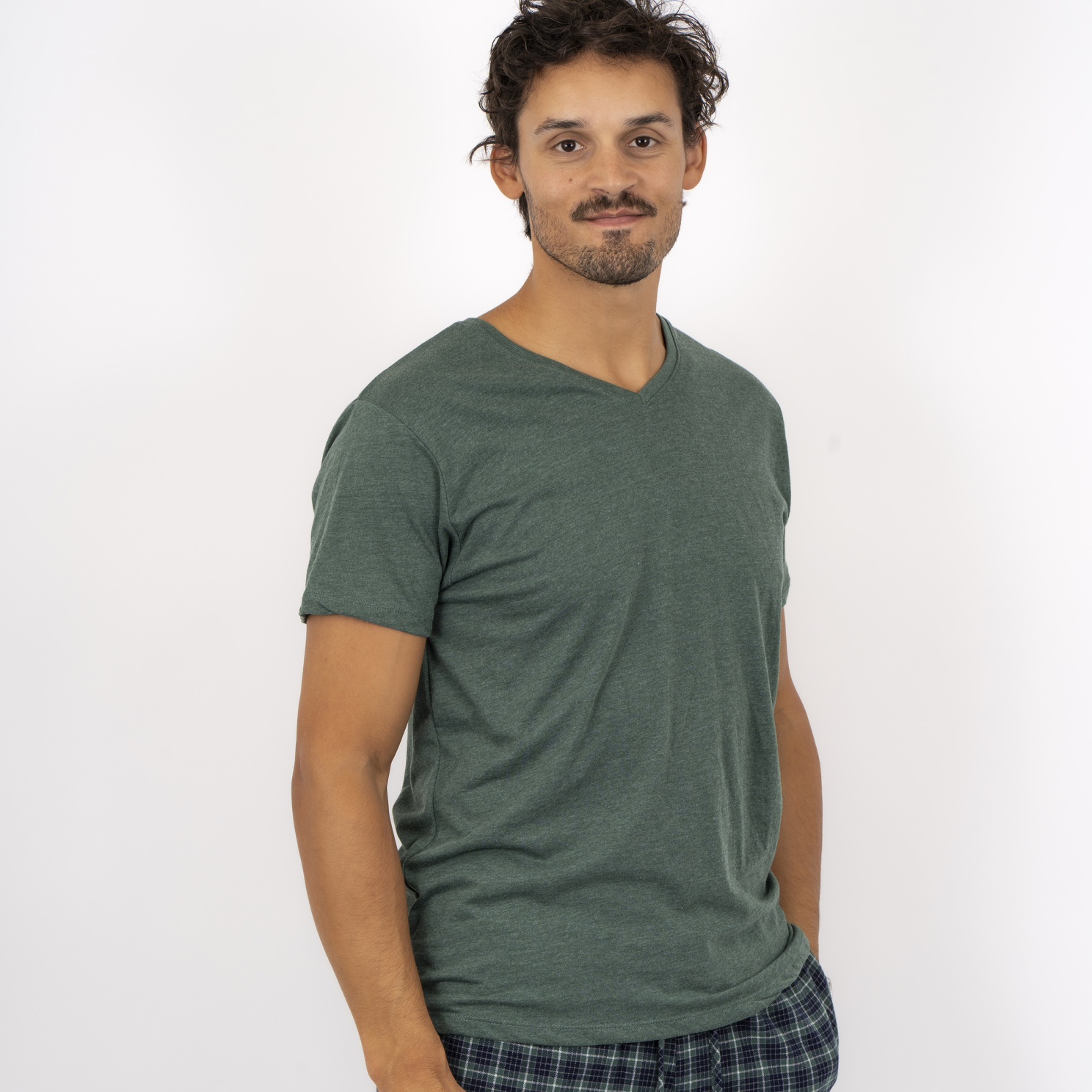 Nero Kiko Herre T-shirt - Mørkegrøn Plus Size Tilbud
