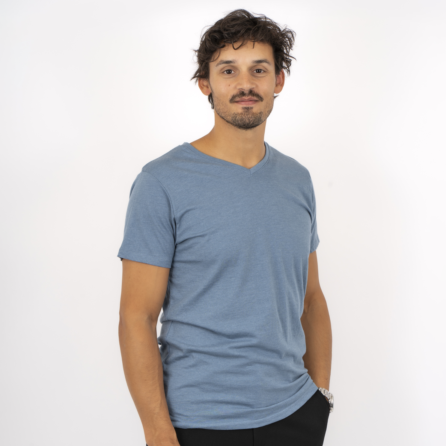 Nero Kiko Herre T-shirt – Provincial Blue Tilbud på Plus Size