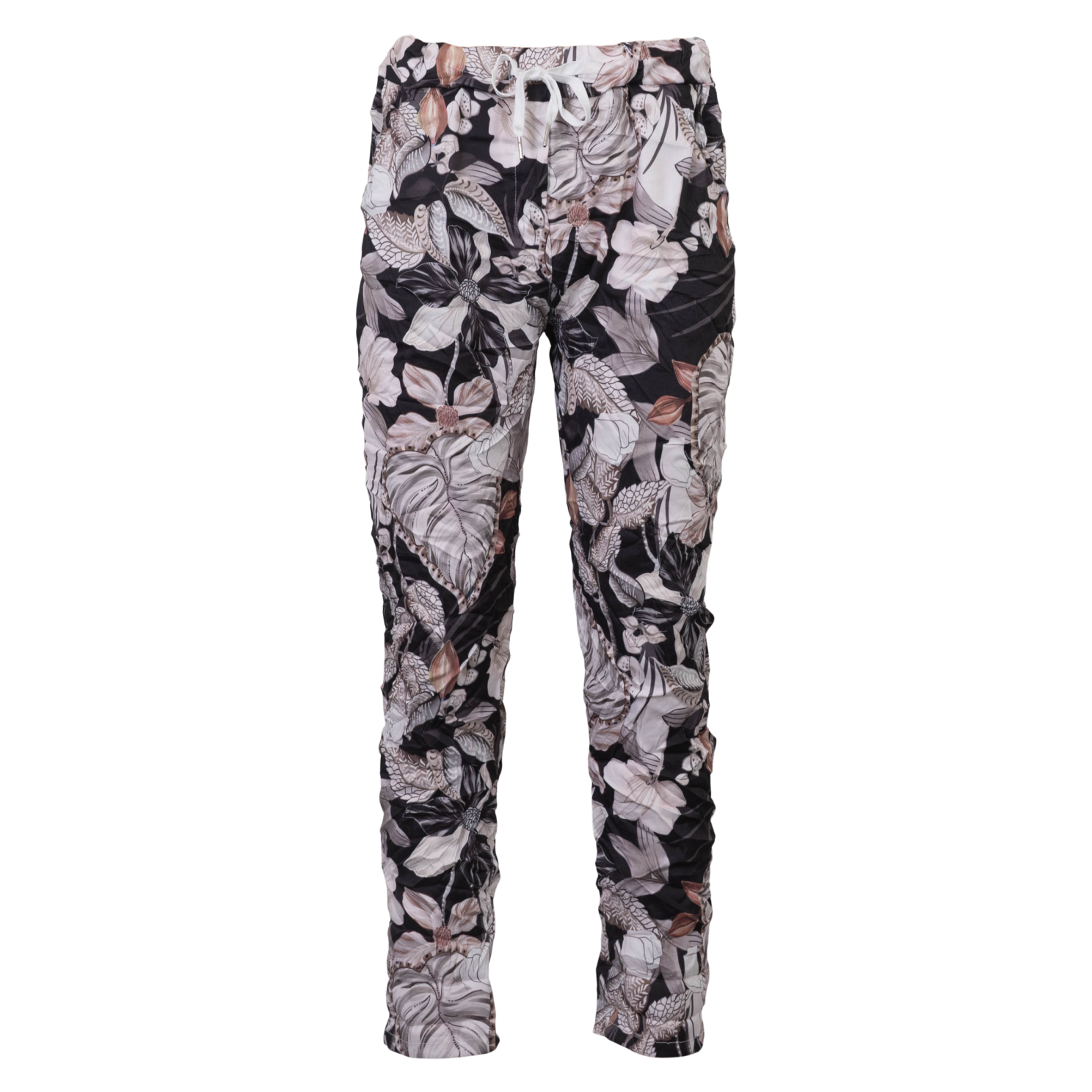 Noéline Dame Bukser Black Print   i Store Plus Size Størrelser
