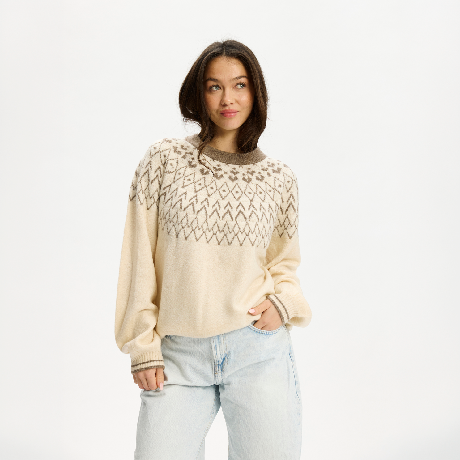 Nordic Project 18 Dame Striktrøje Pure Cashmere   i Store Plus Size Størrelser