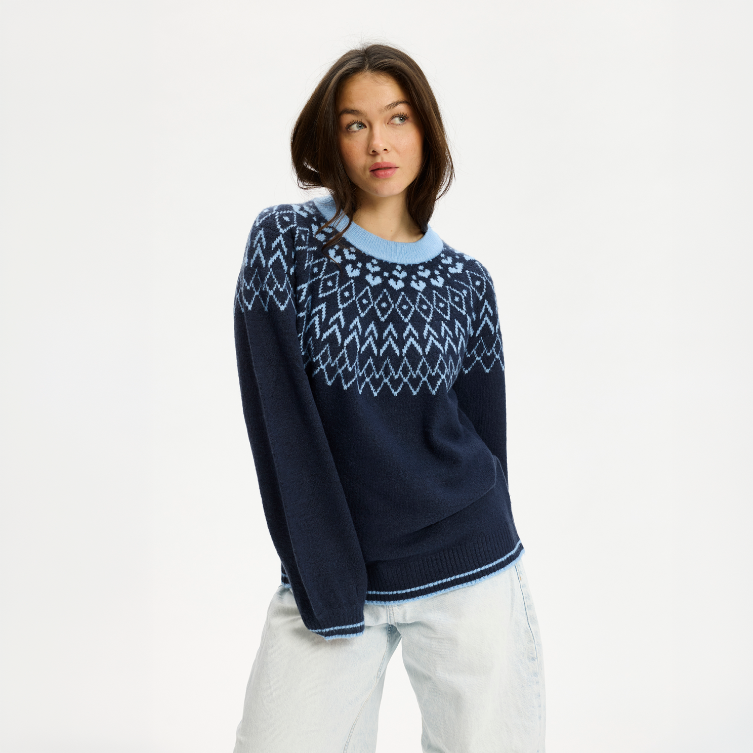 Nordic Project 18 Dame Striktrøje Total Eclipse    i Store Plus Size Størrelser