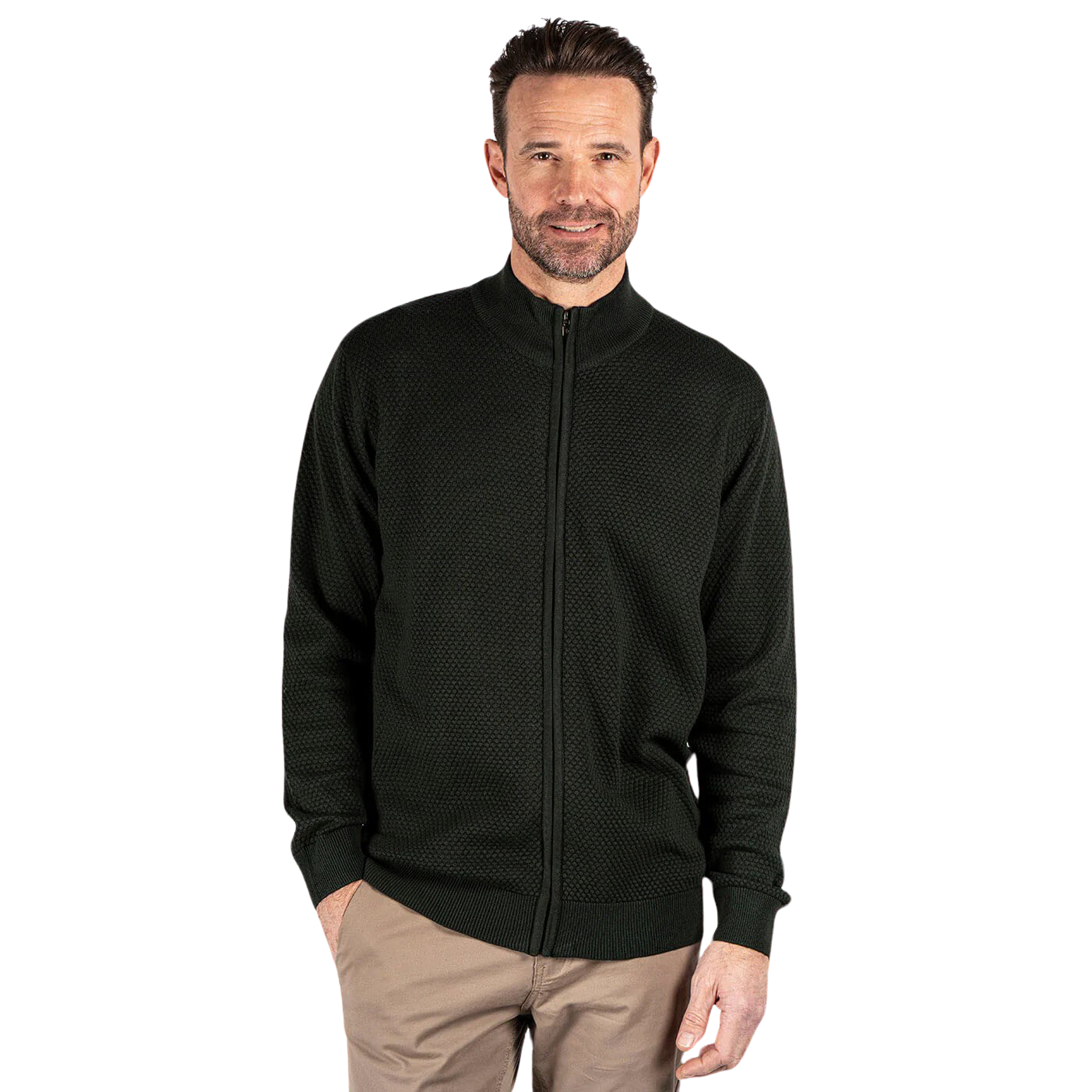 Pre End Howard Herre Cardigan – Mørkegrøn Udsalg!