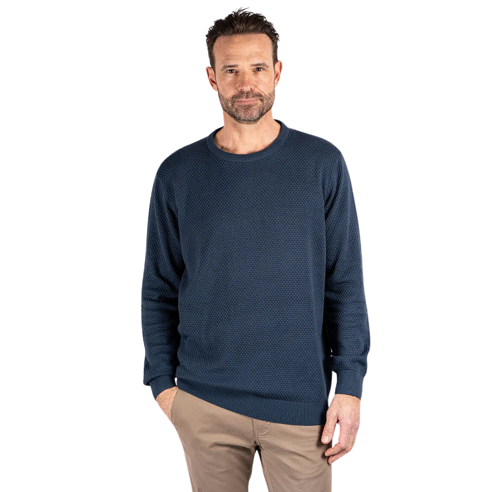 Pre End Howard Herre Striktrøje i Mørk Denim - Udsalg!