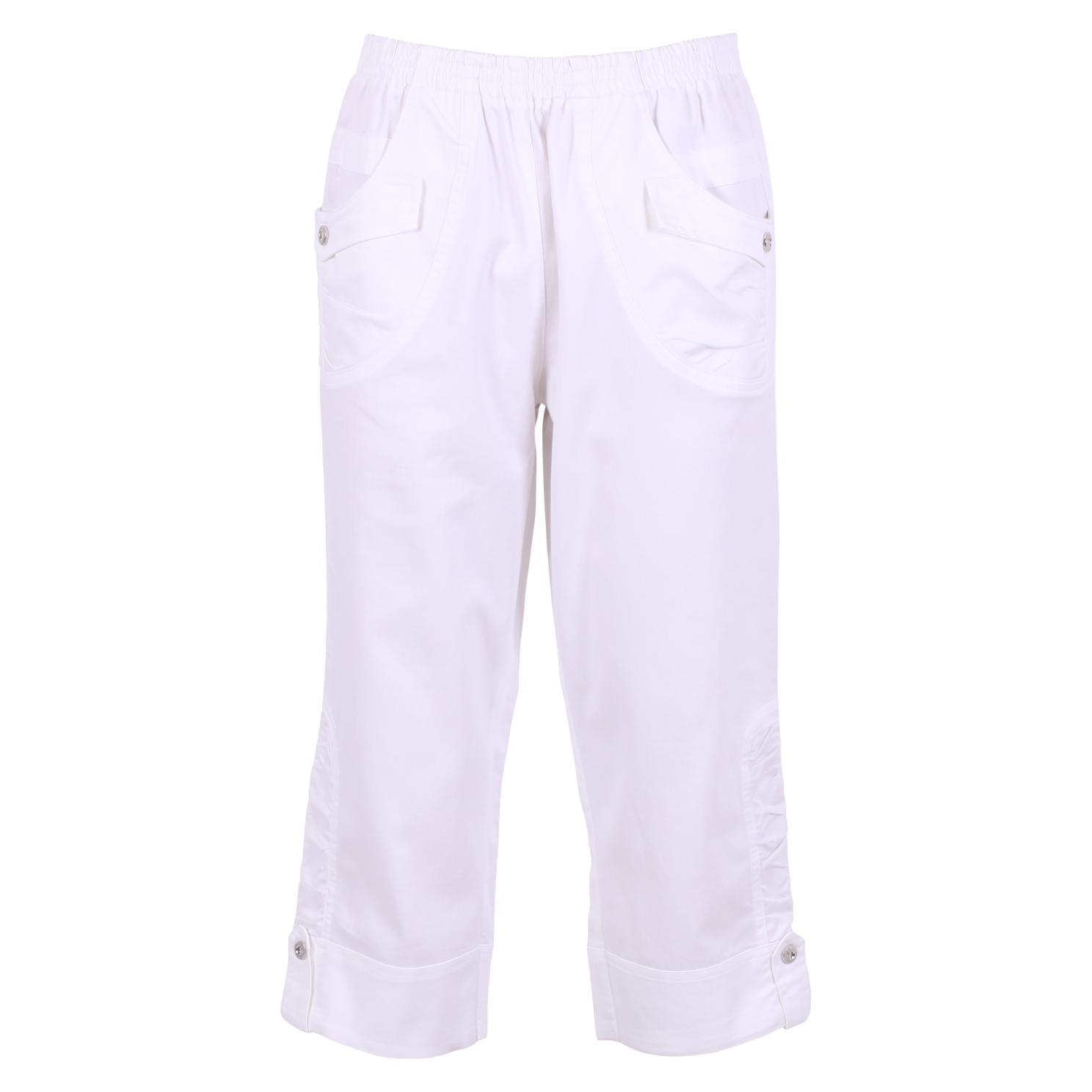 Moderne Hvide Capri Bukser til Dame - Plus Size Must-Have