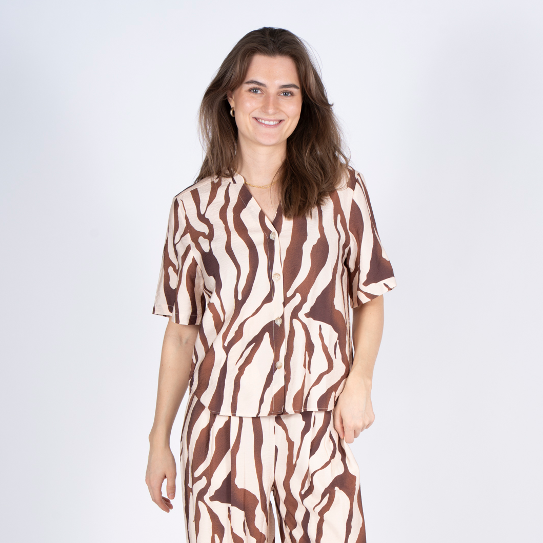 Sasia Dame Skjorte Sandshell Beige   i Store Plus Size Størrelser