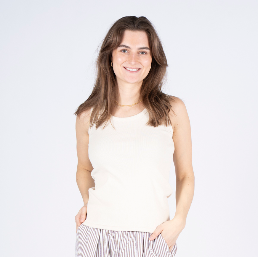 Sasia Dame Tanktop Sandshell Beige   i Store Plus Size Størrelser