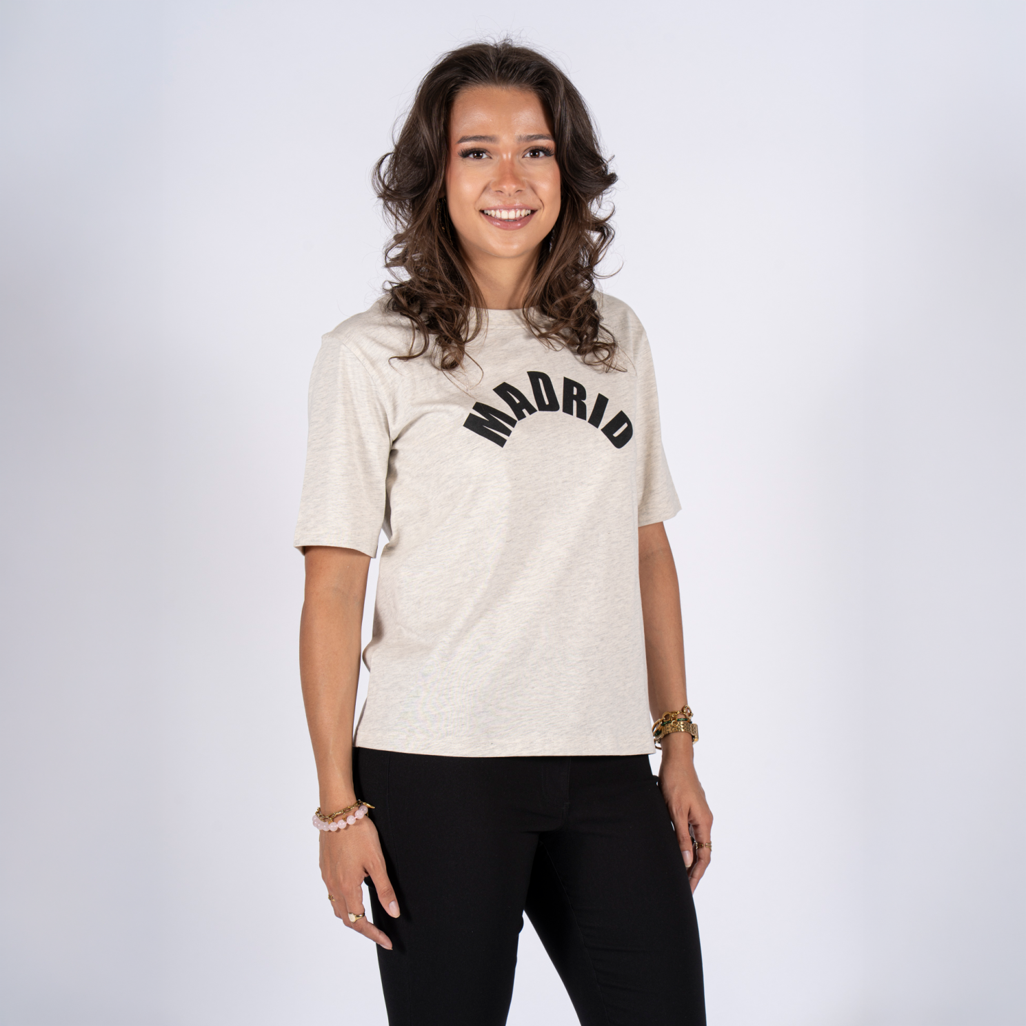Sasia Daphne Dame  -shirt Whitecap Gray   i Store Plus Size Størrelser