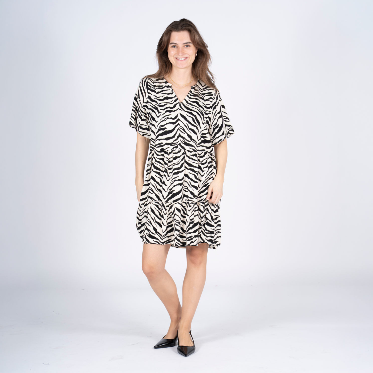 Sasia Felina Dame Kjole Black Sandshell   i Store Plus Size Størrelser