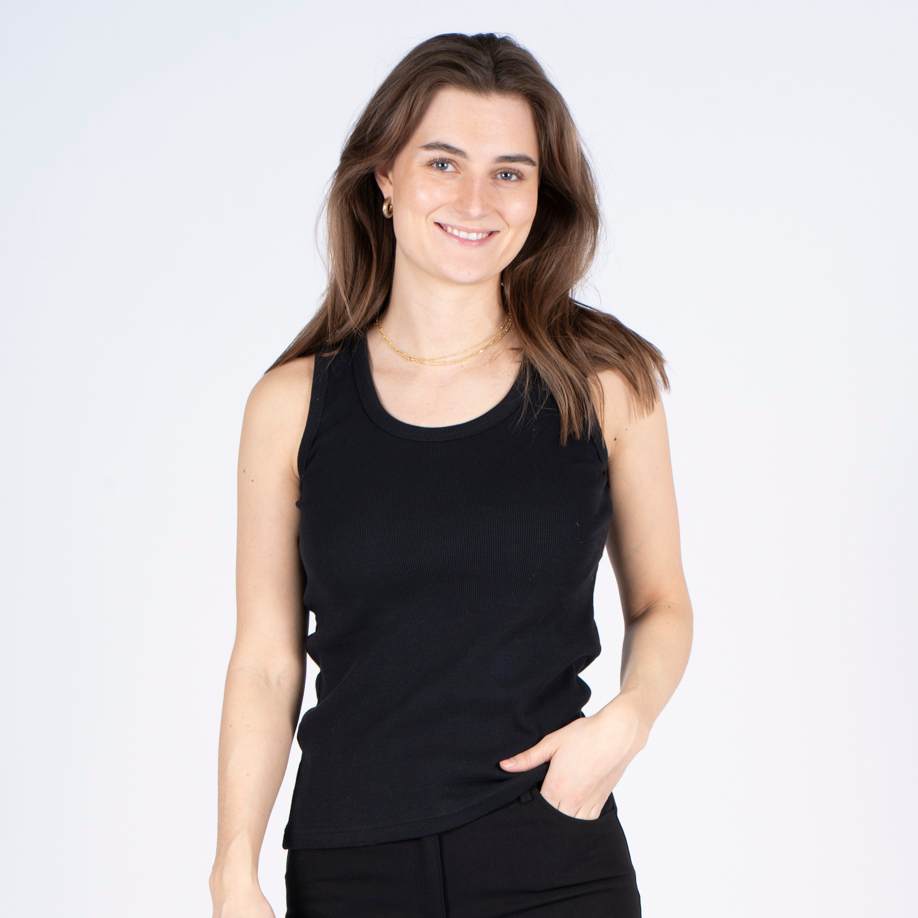 Sasia Suggi Dame Tanktop Black Beauty    i Store Plus Size Størrelser
