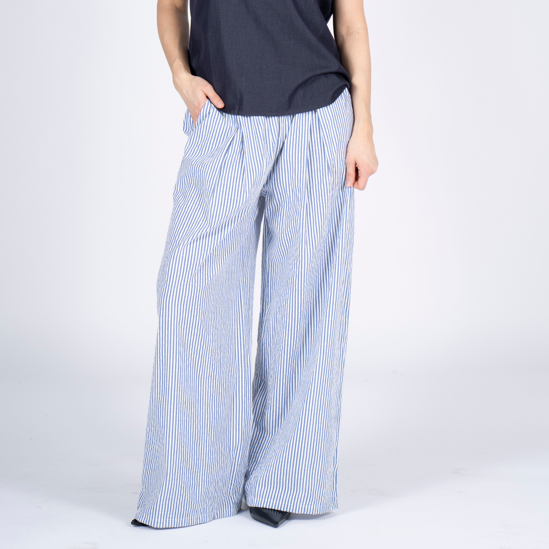 Sasia Tammy Dame Bukser Cashmere Blue   i Store Plus Size Størrelser