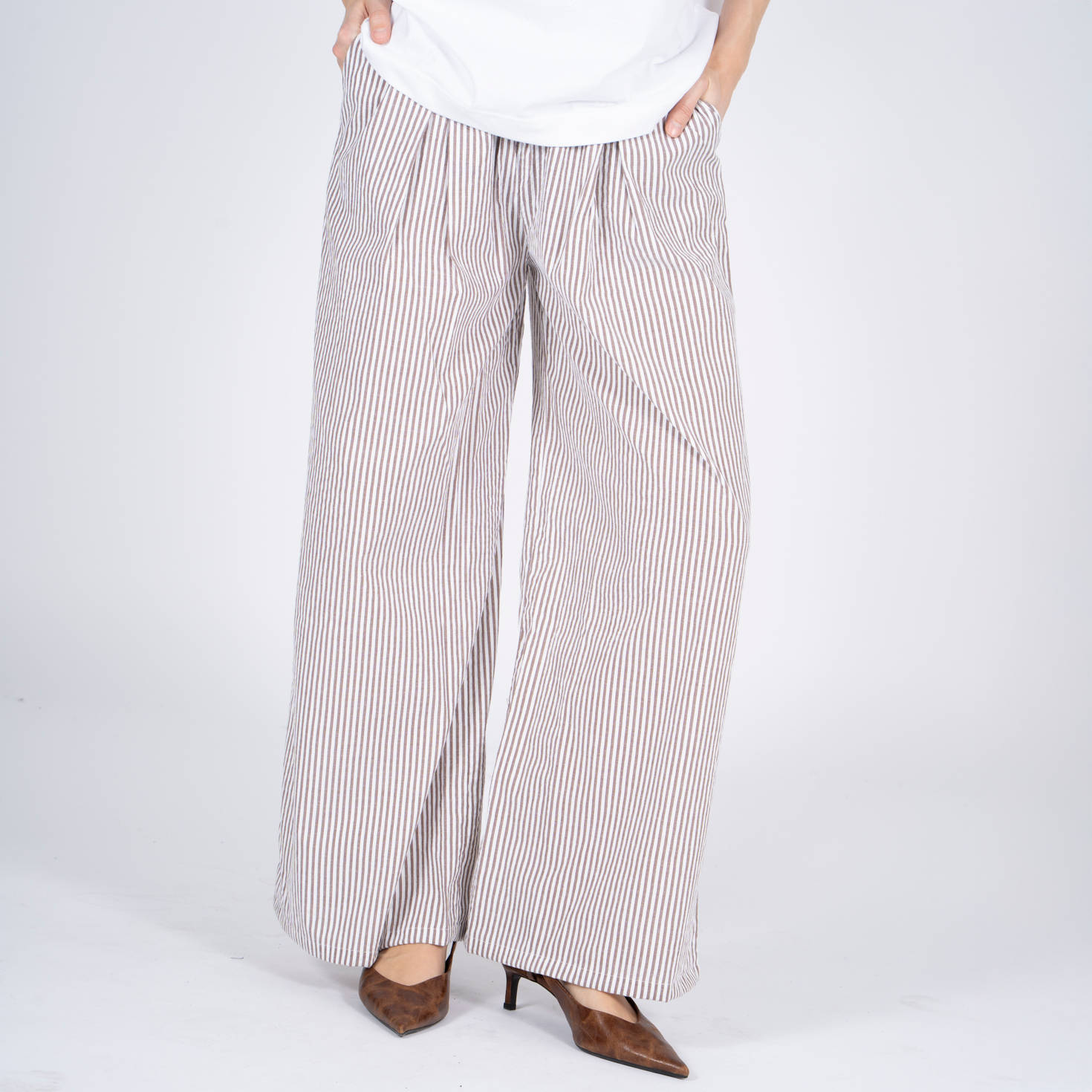 Sasia Tammy Dame Bukser Chocolate Torte Brown   i Store Plus Size Størrelser
