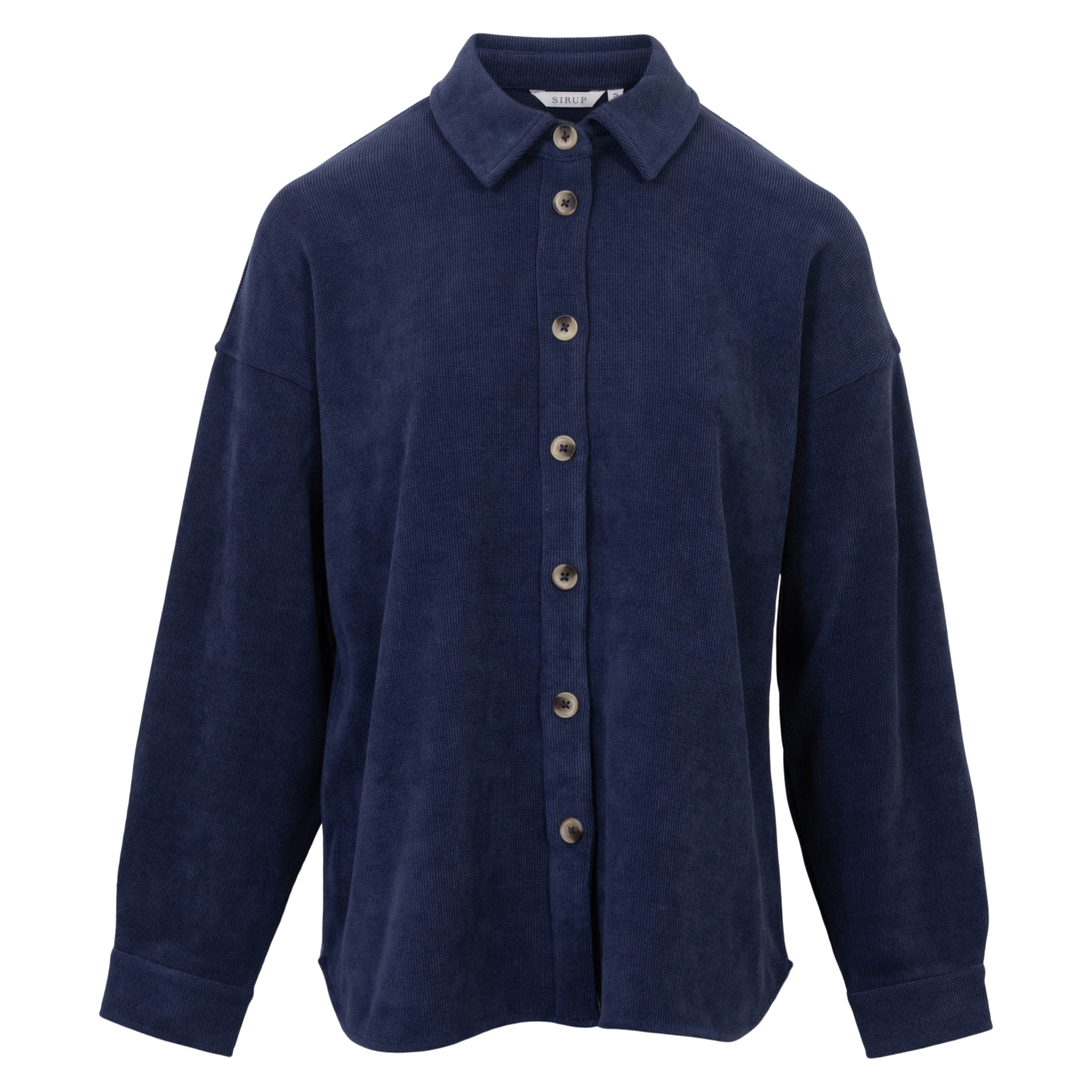 Fløjlsskjorte til Dame – Medieval Blue – Plus Size Tilbud